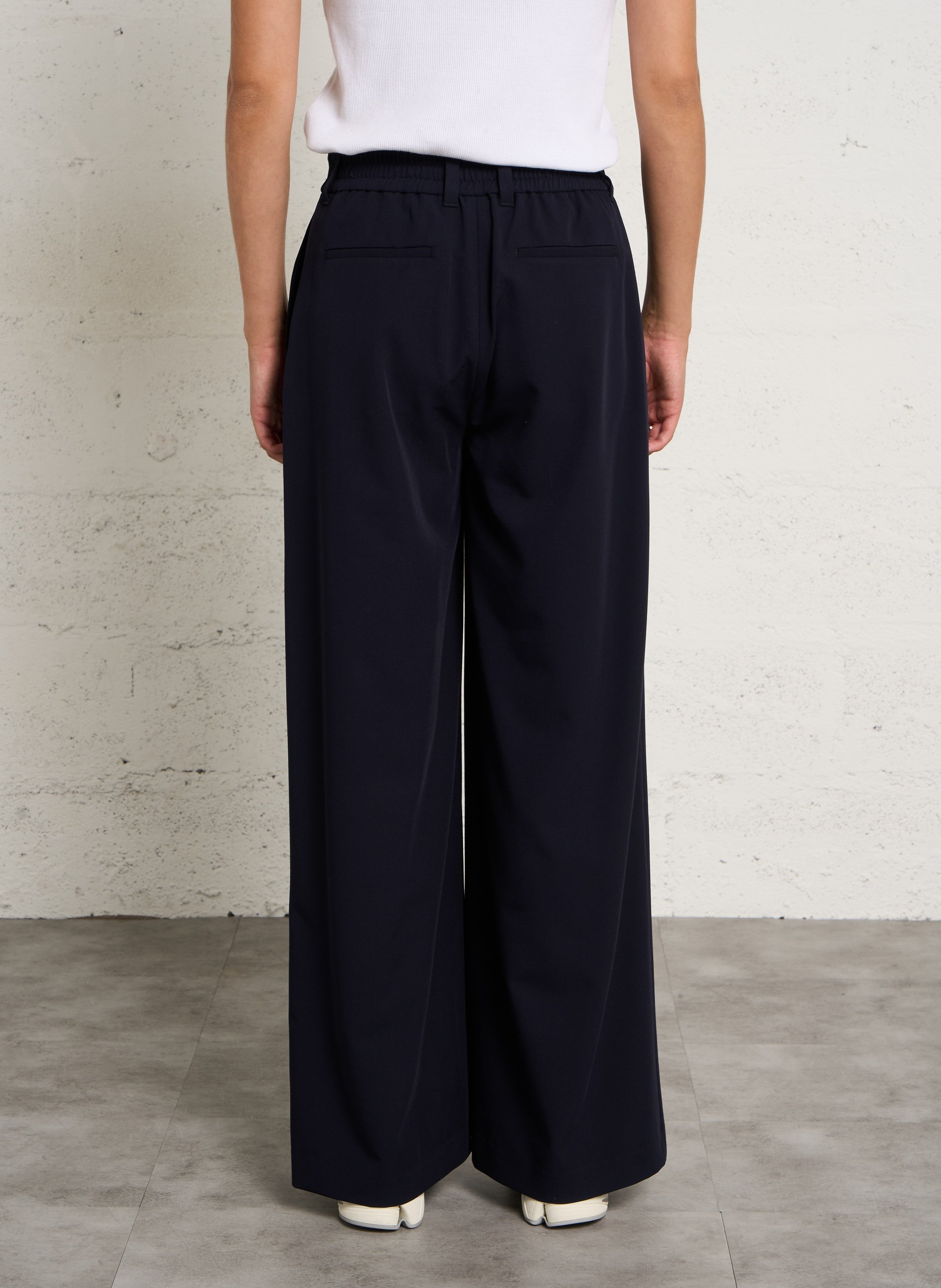 Pantalon large taille haute uni RUE DE TOKYO Bleu