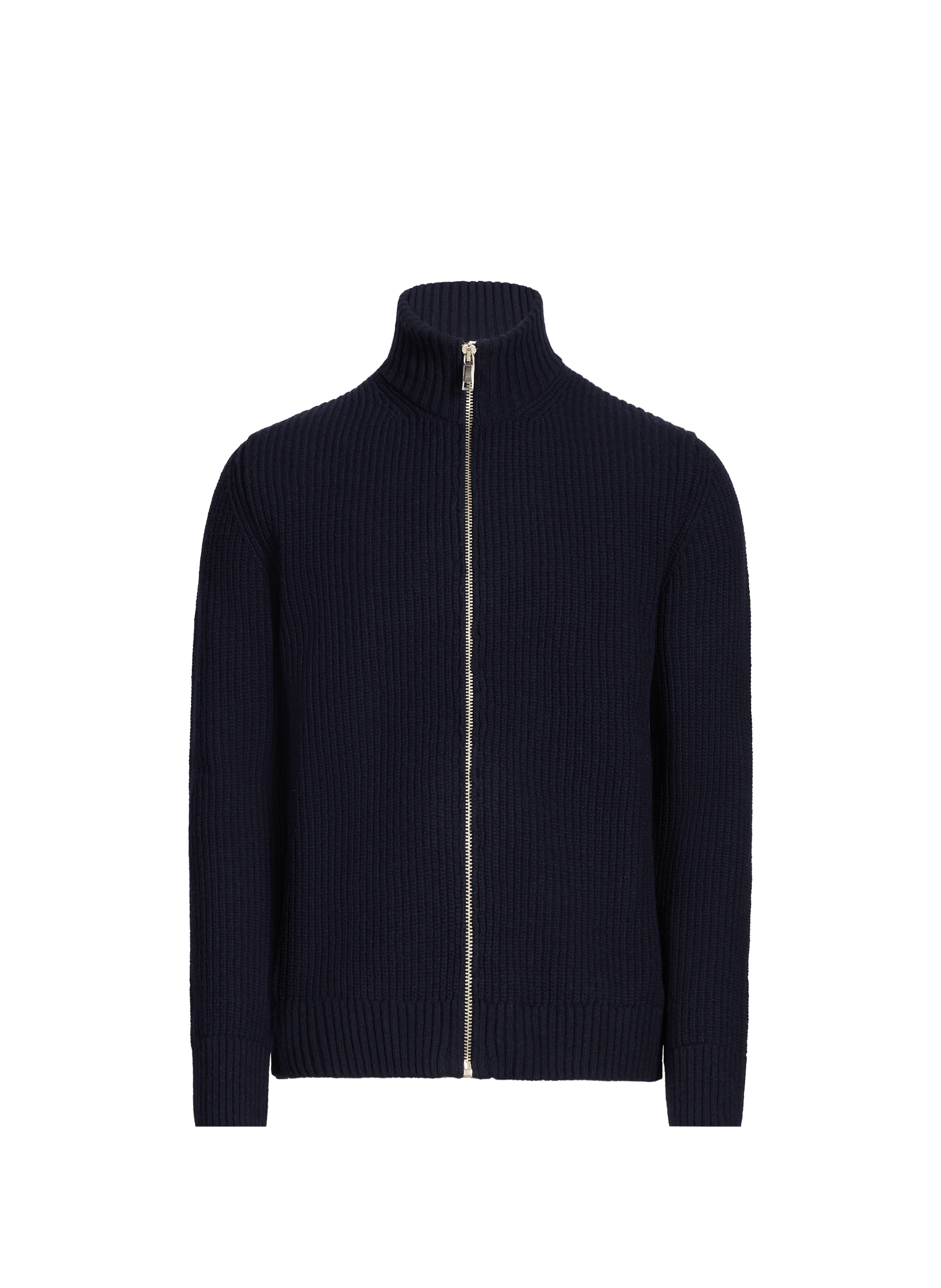 Wool blend high-neck gefil knit cardigan. AU PRINTEMPS PARIS