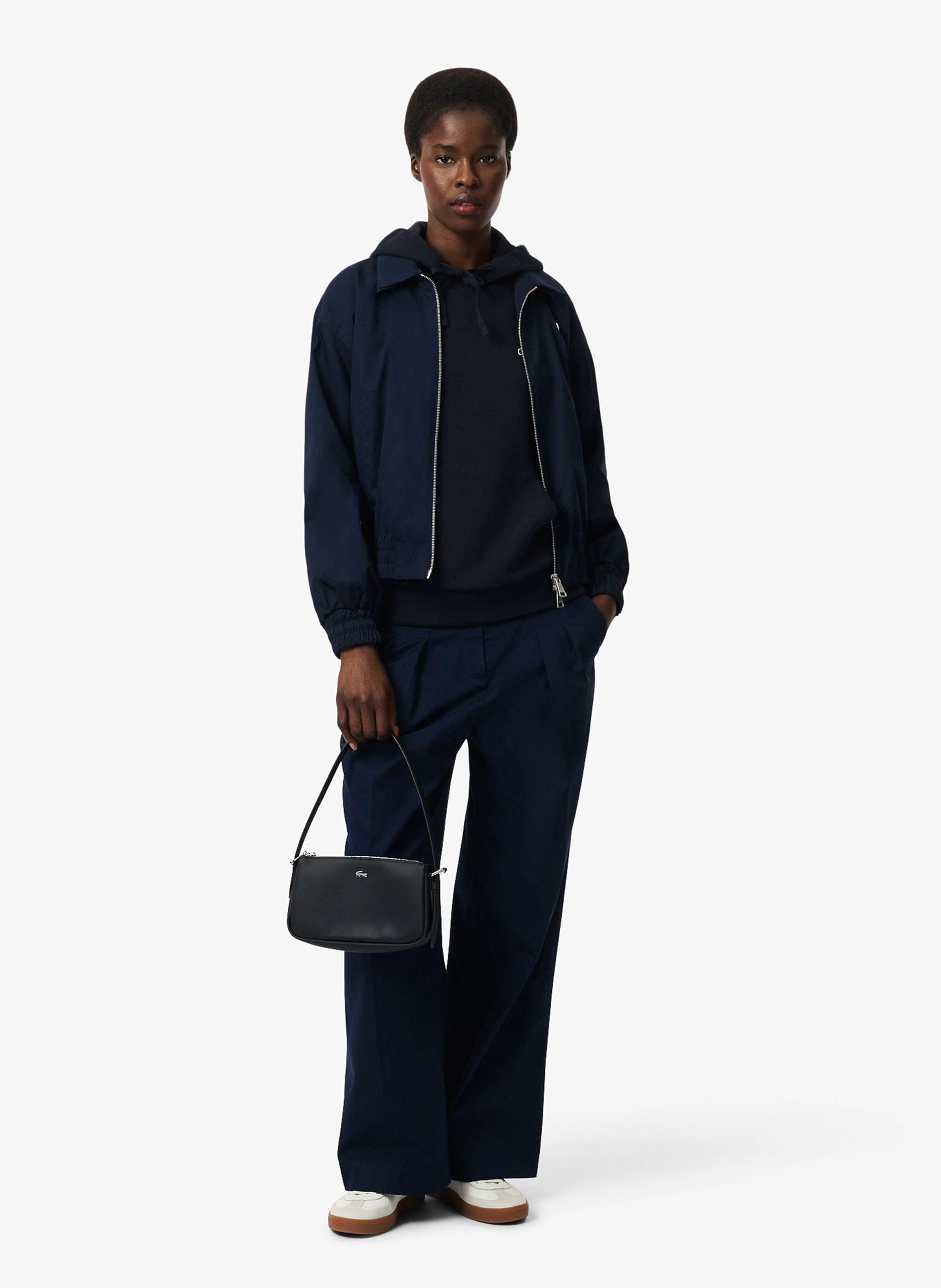 Gerade geschnittene Jacke aus Baumwoll-Mix mit klassischem Kragen LACOSTE Blau