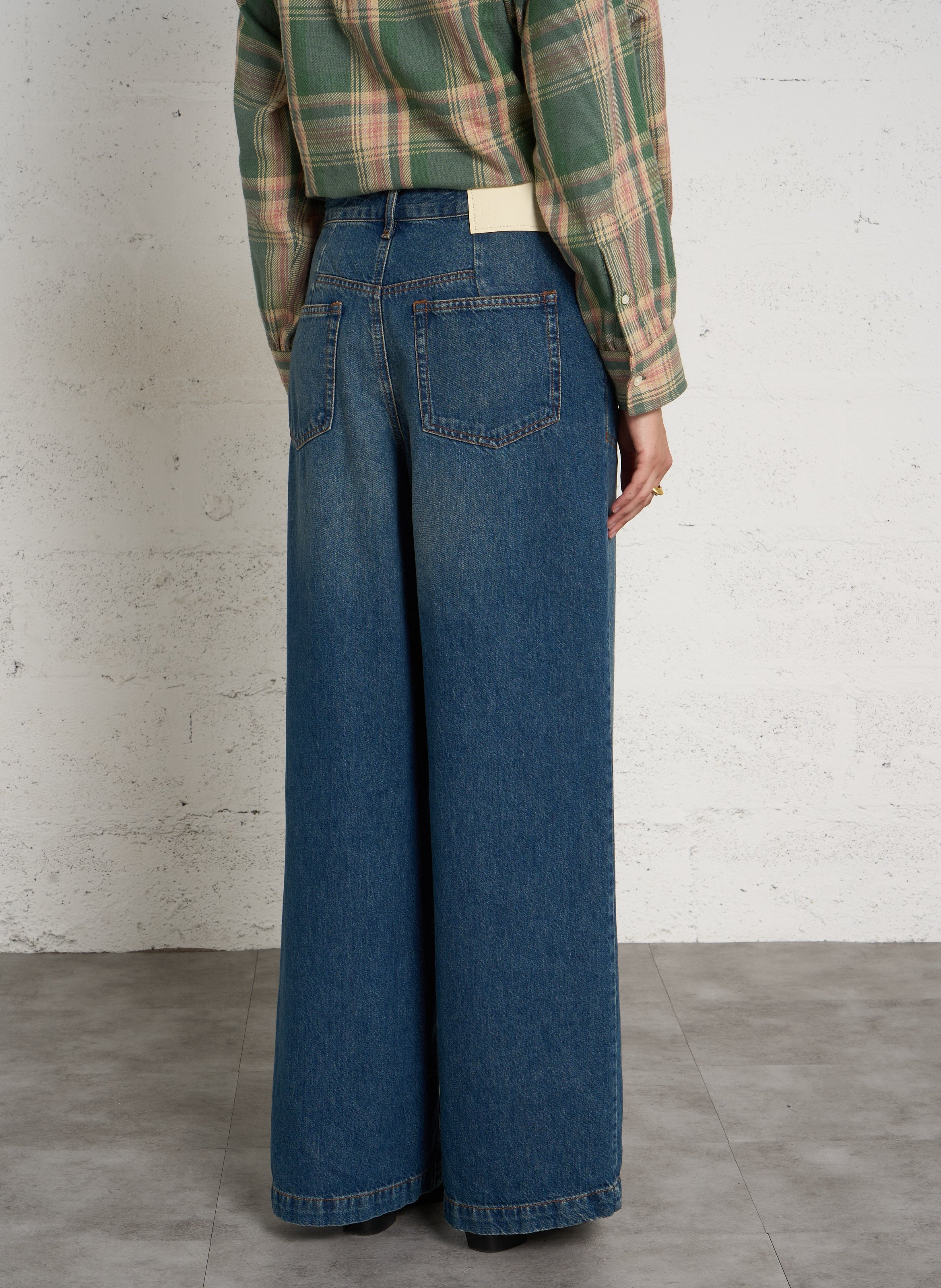 Wijde, rechte, katoenen jeans BELLEROSE Blauw