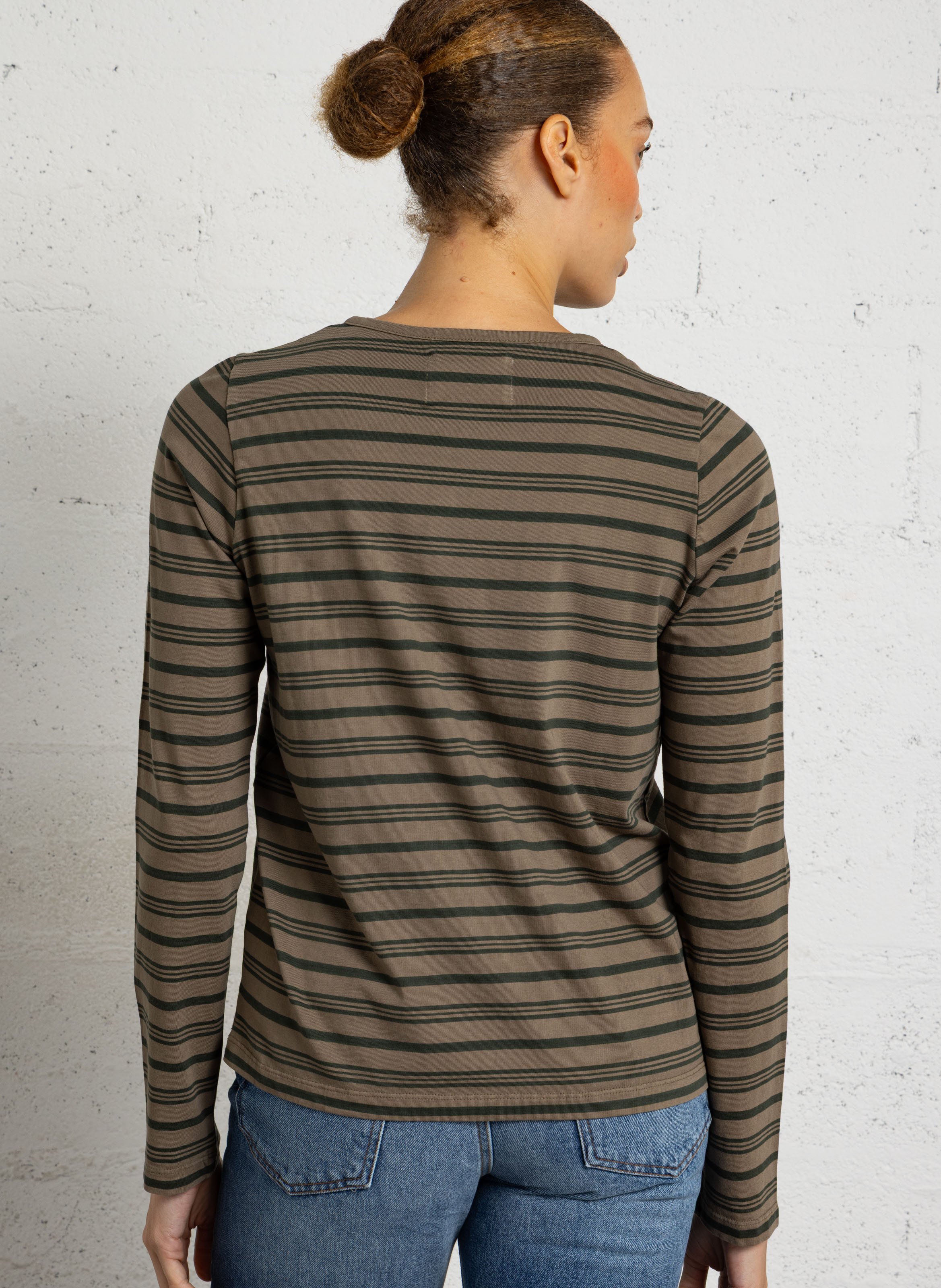 Organic cotton striped t-shirt LEON & HARPER Grey