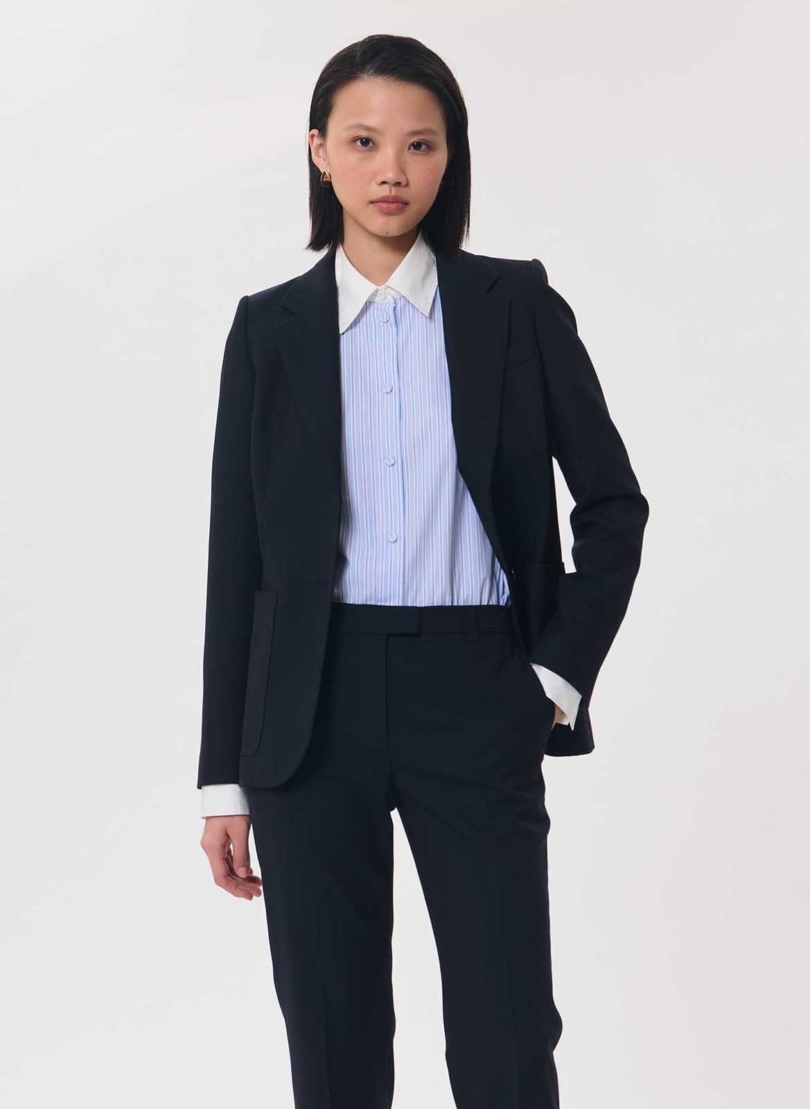 Straight-fit striped cotton shirt TARA JARMON Blue