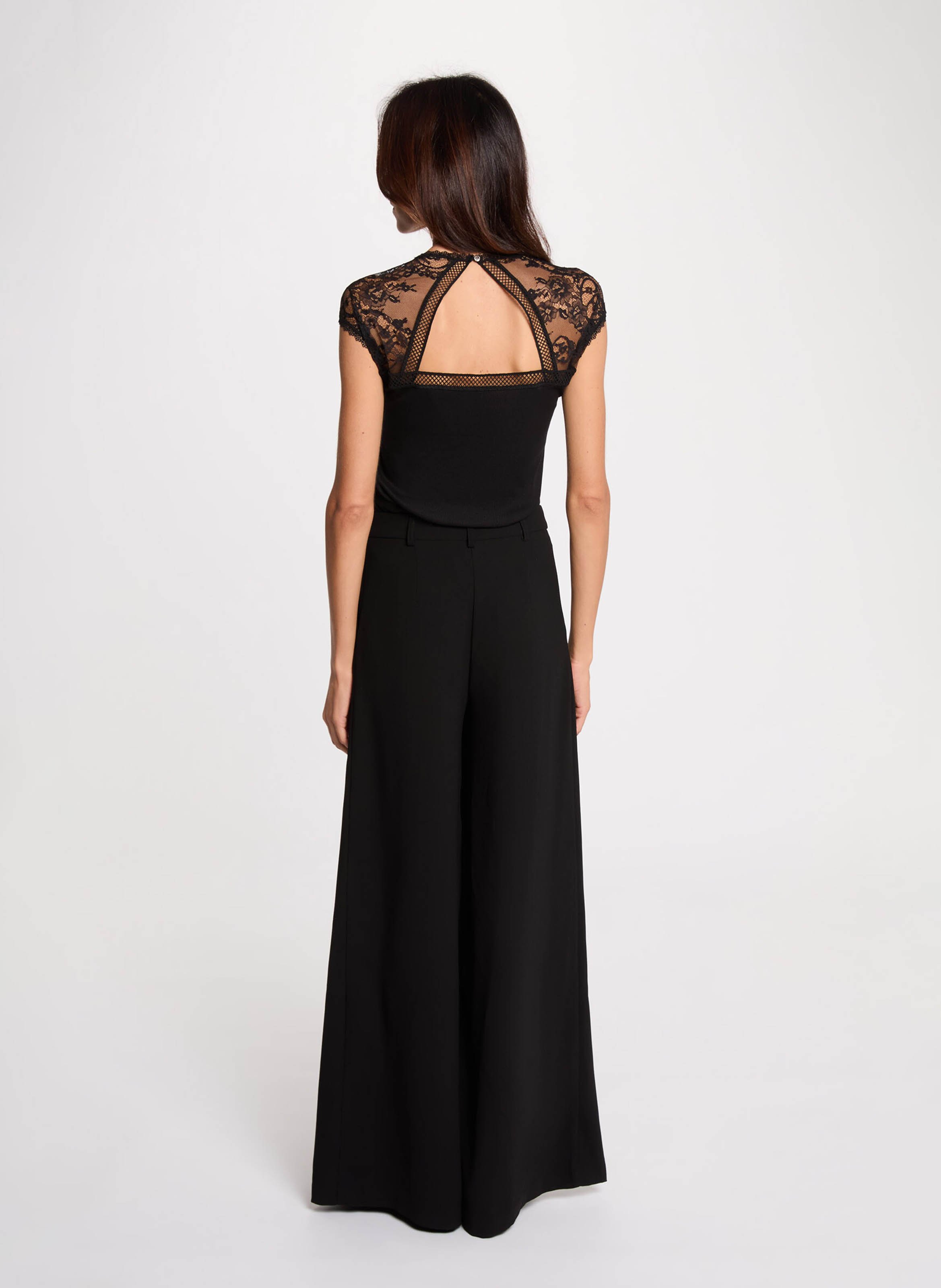 Ribbed straight tank top MORGAN Black