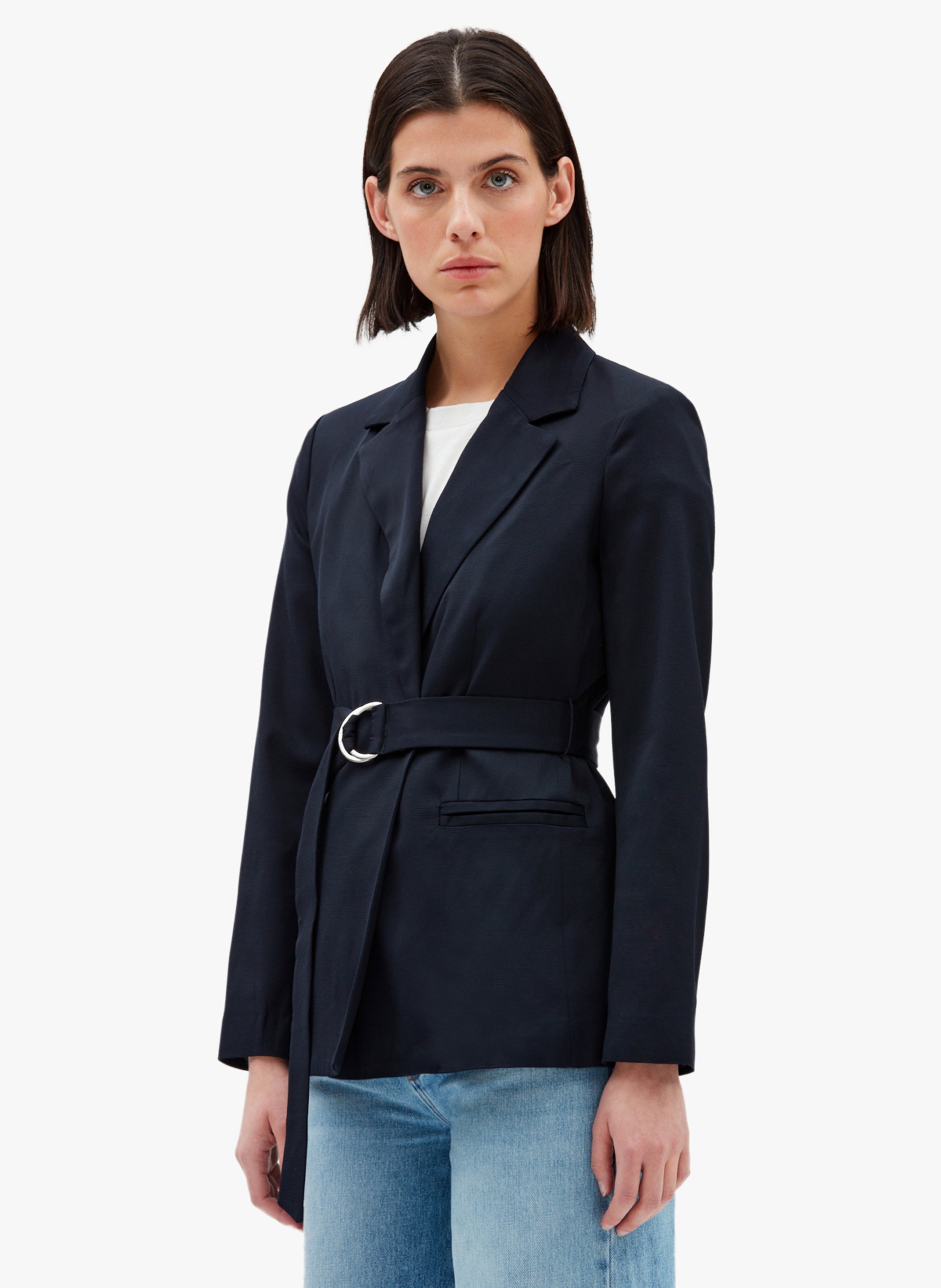 Belted fitted jacket CLAUDIE PIERLOT Blue