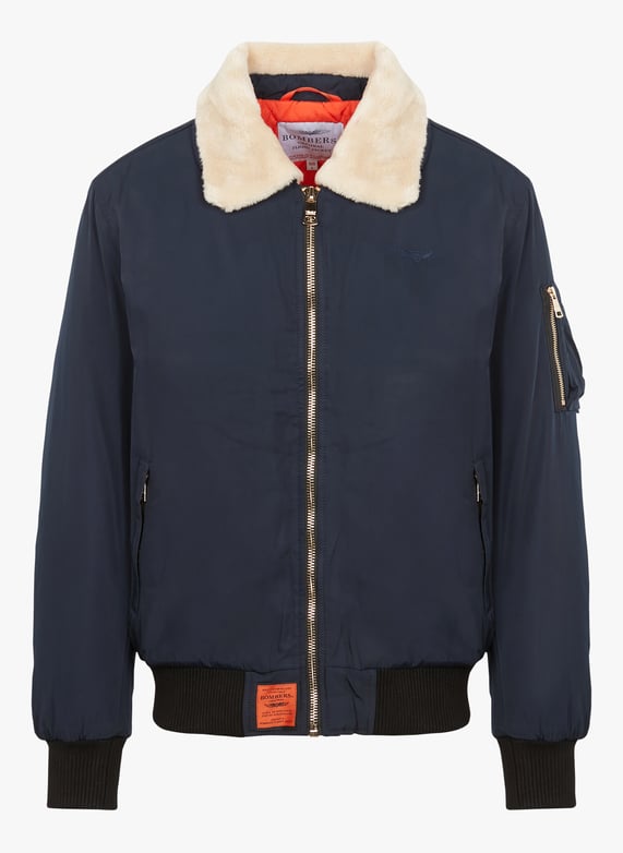 Aviator Jacket With Classic Collar Navy Bombers Original Men VERSMOLD NAVY NAVY Place des Tendances Europe