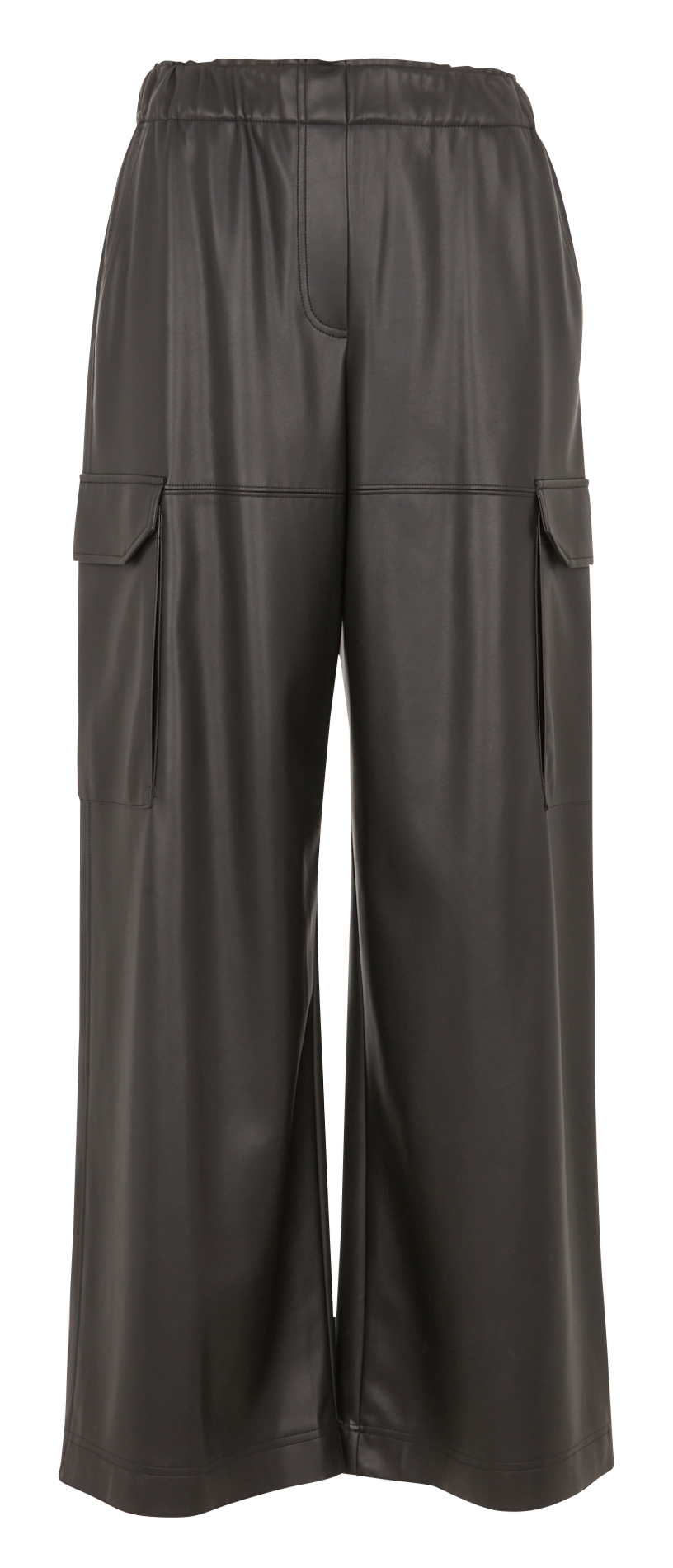 Wide-leg glazed cargo pants MAX&Co. Black