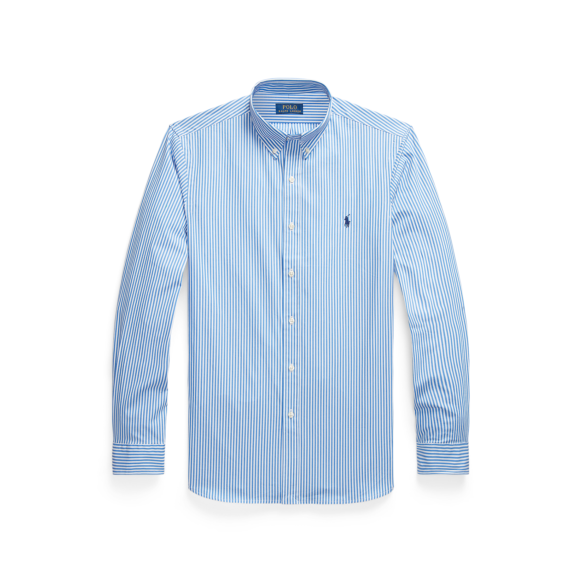 Slim-fit overhemd van stretchkatoen met Amerikaanse kraag POLO RALPH LAUREN Blauw