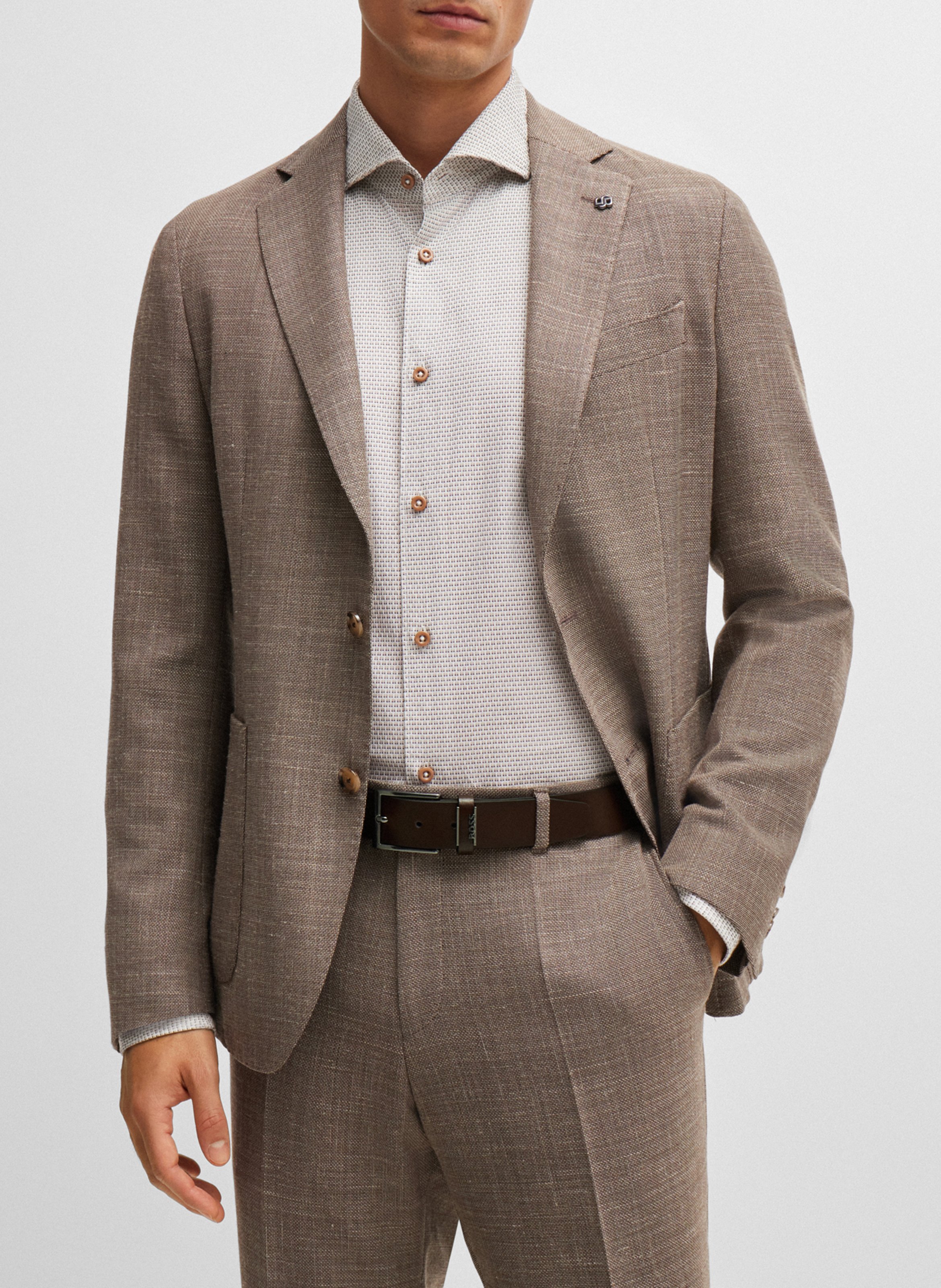 Cowskin leather belt Brown