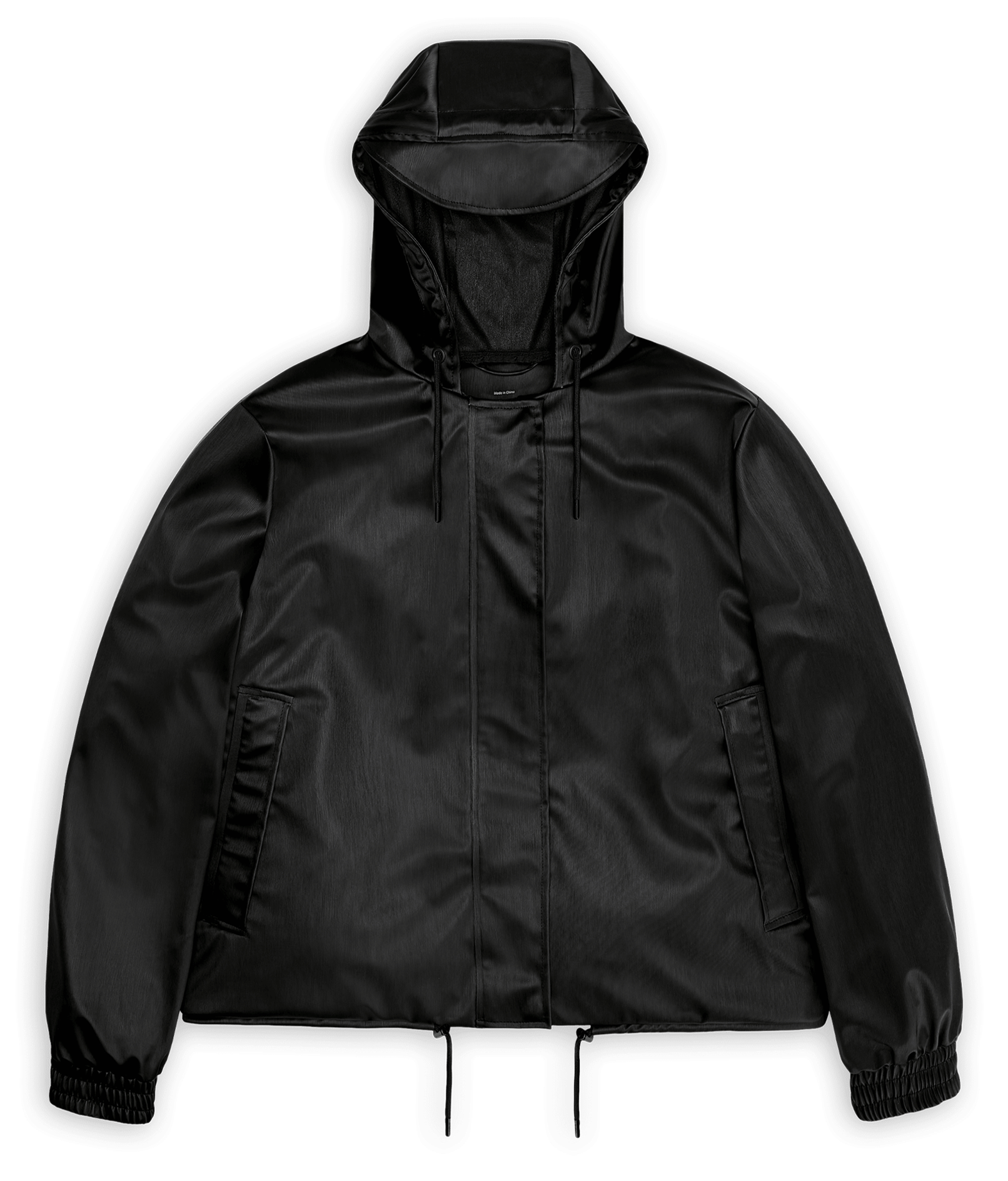 Short waterproof windbreaker with hood RAINS Black