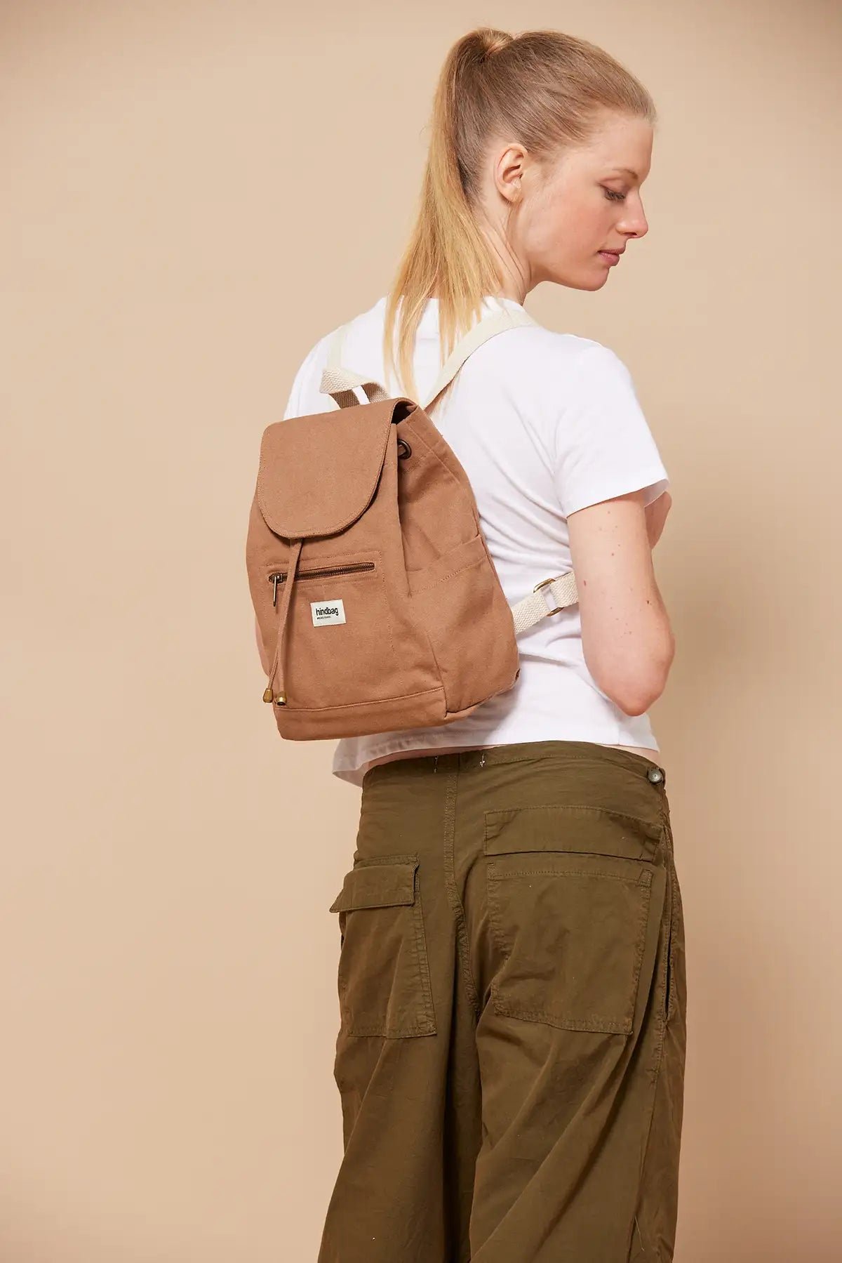 Cotton backpack Brown