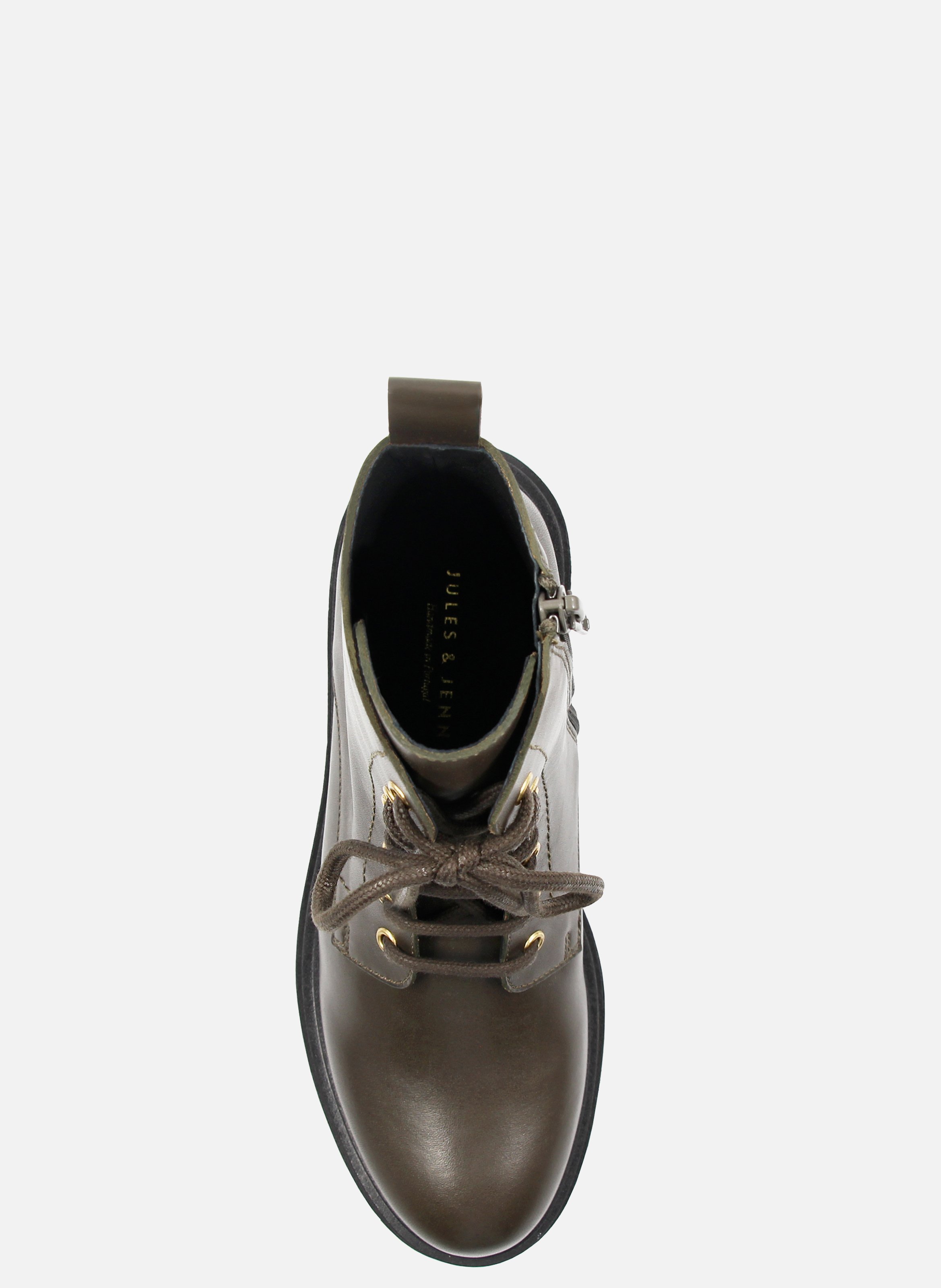 Leather lugged sole Ranger boots JULES & JENN Green