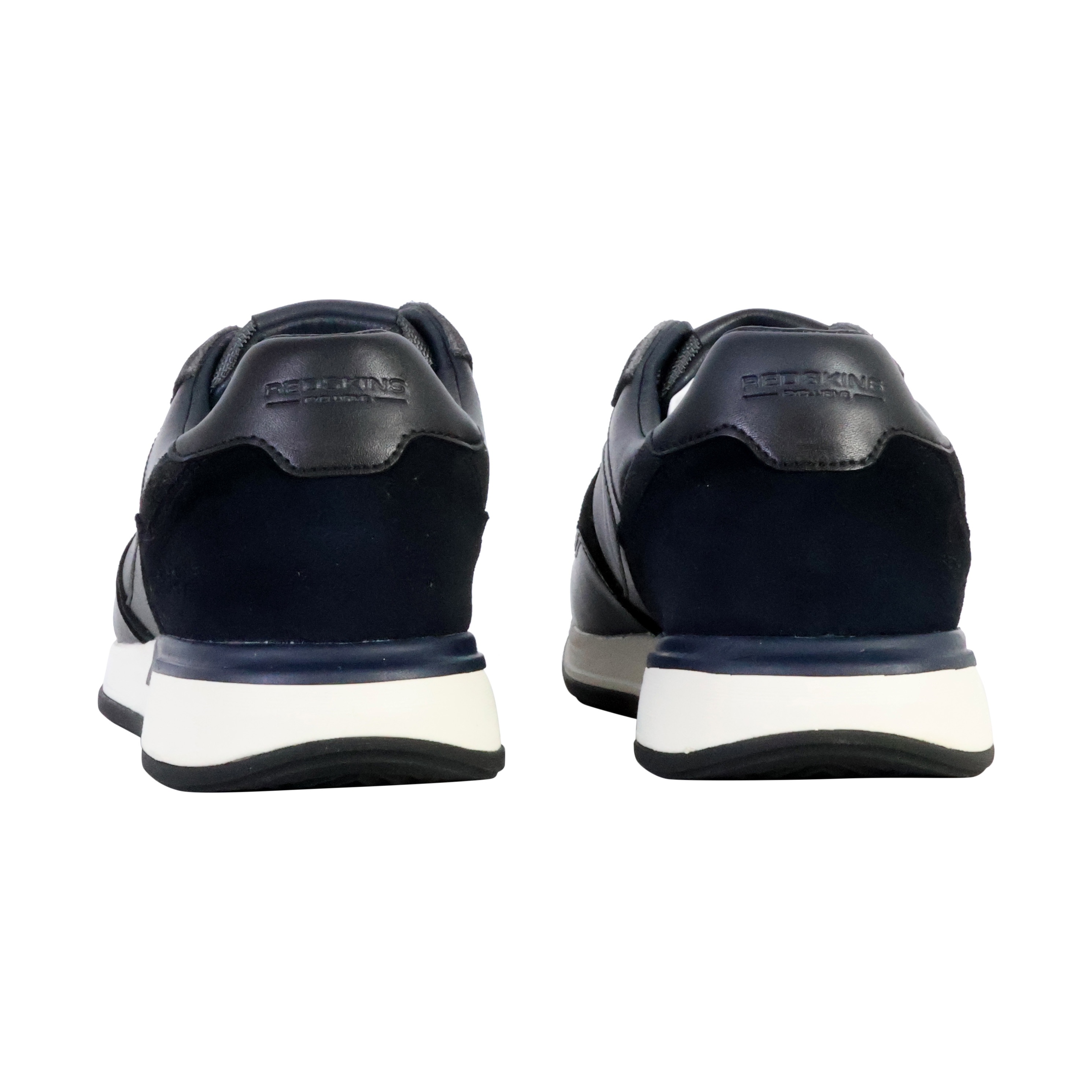 Low leather sneaker with straw detail REDSKINS Blue