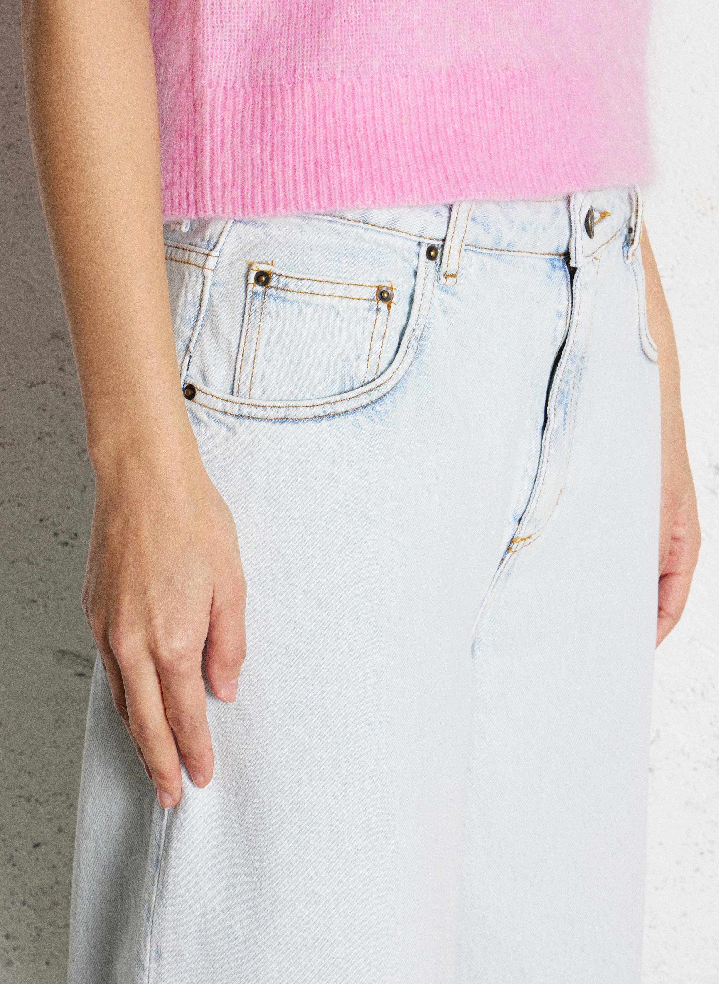 Mom-Jeans aus verwaschenem Denim AMERICAN VINTAGE Blau