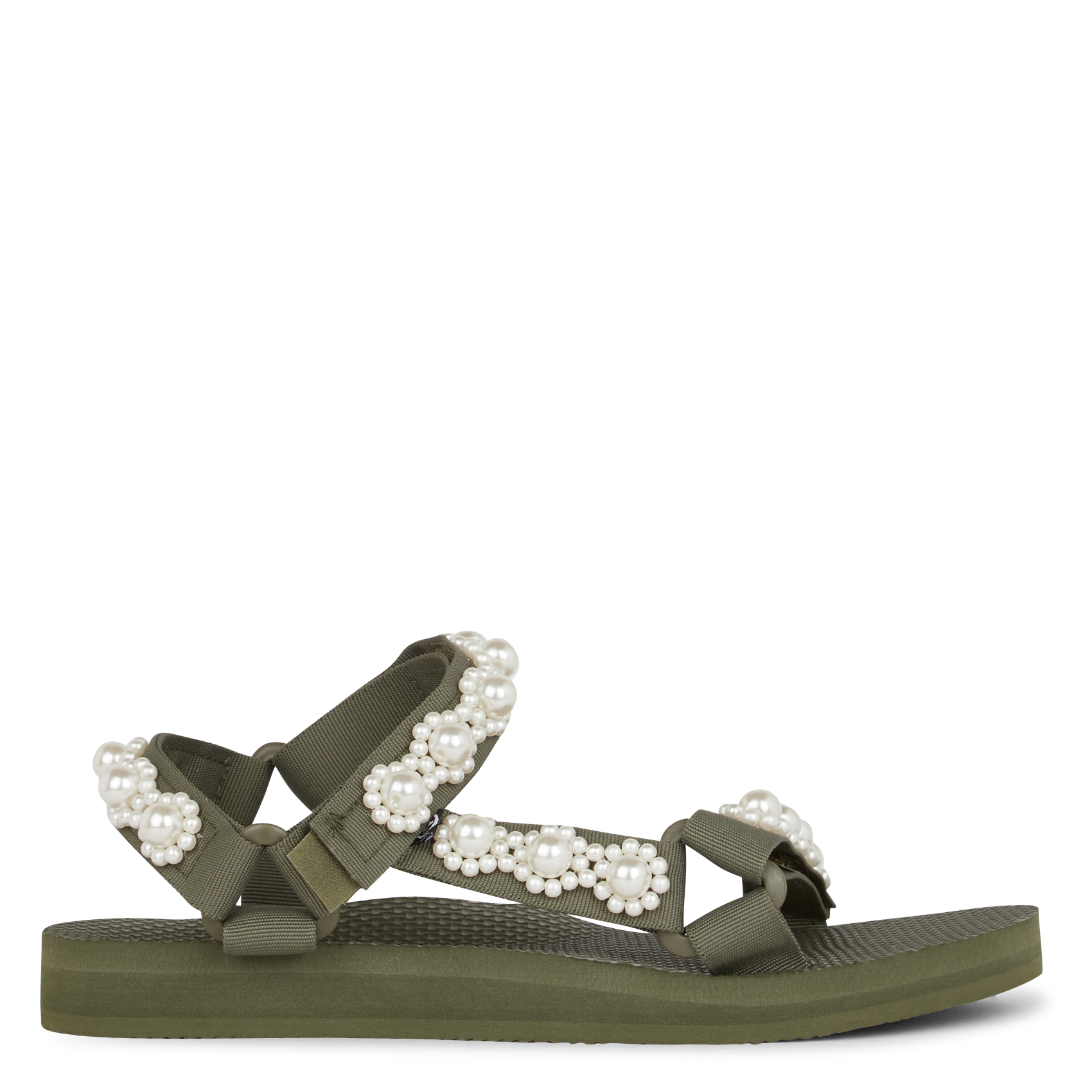 Sandales plates à scratch ARIZONA LOVE Kaki