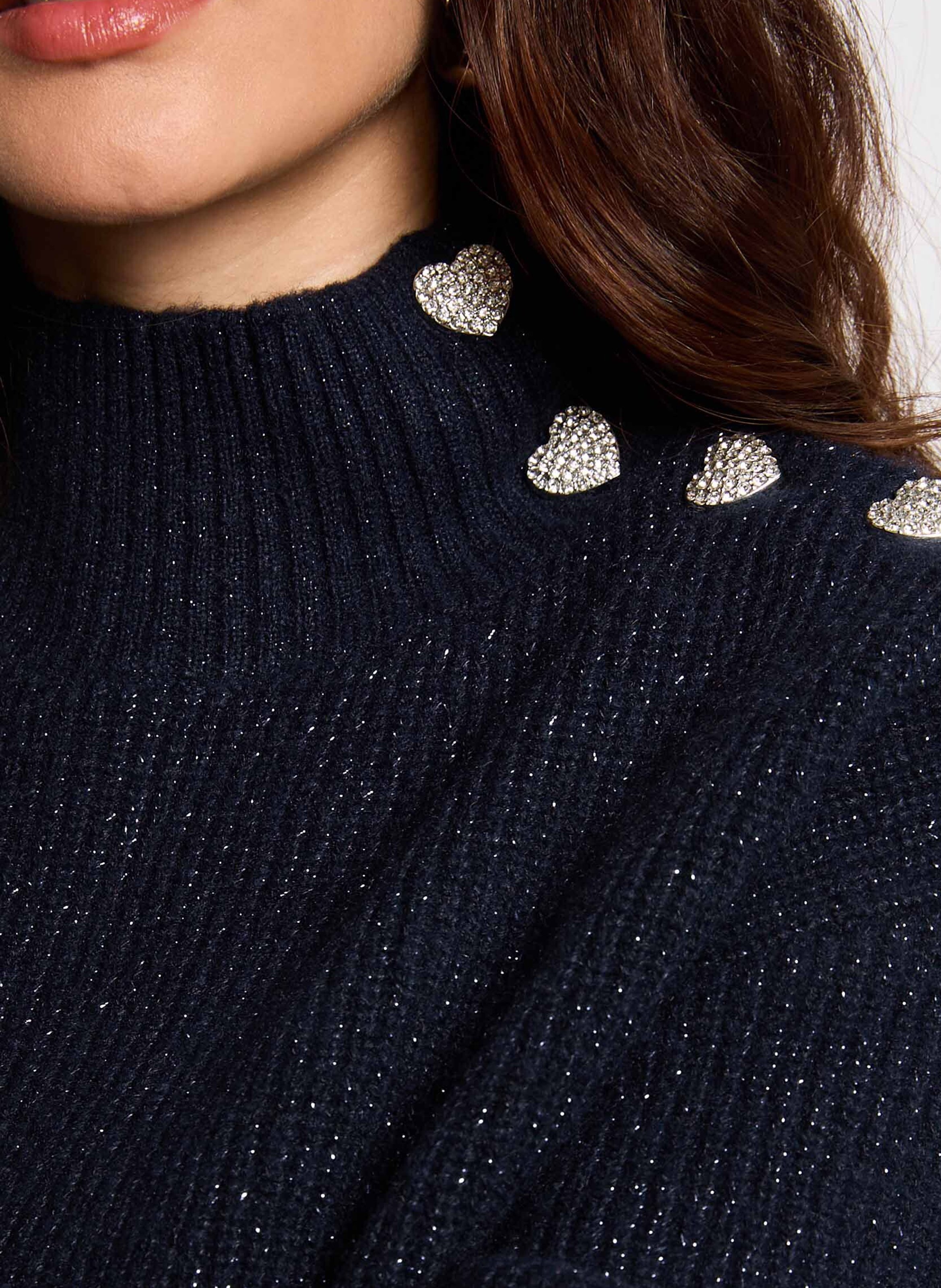 Straight-cut high-neck sweater MORGAN Blue