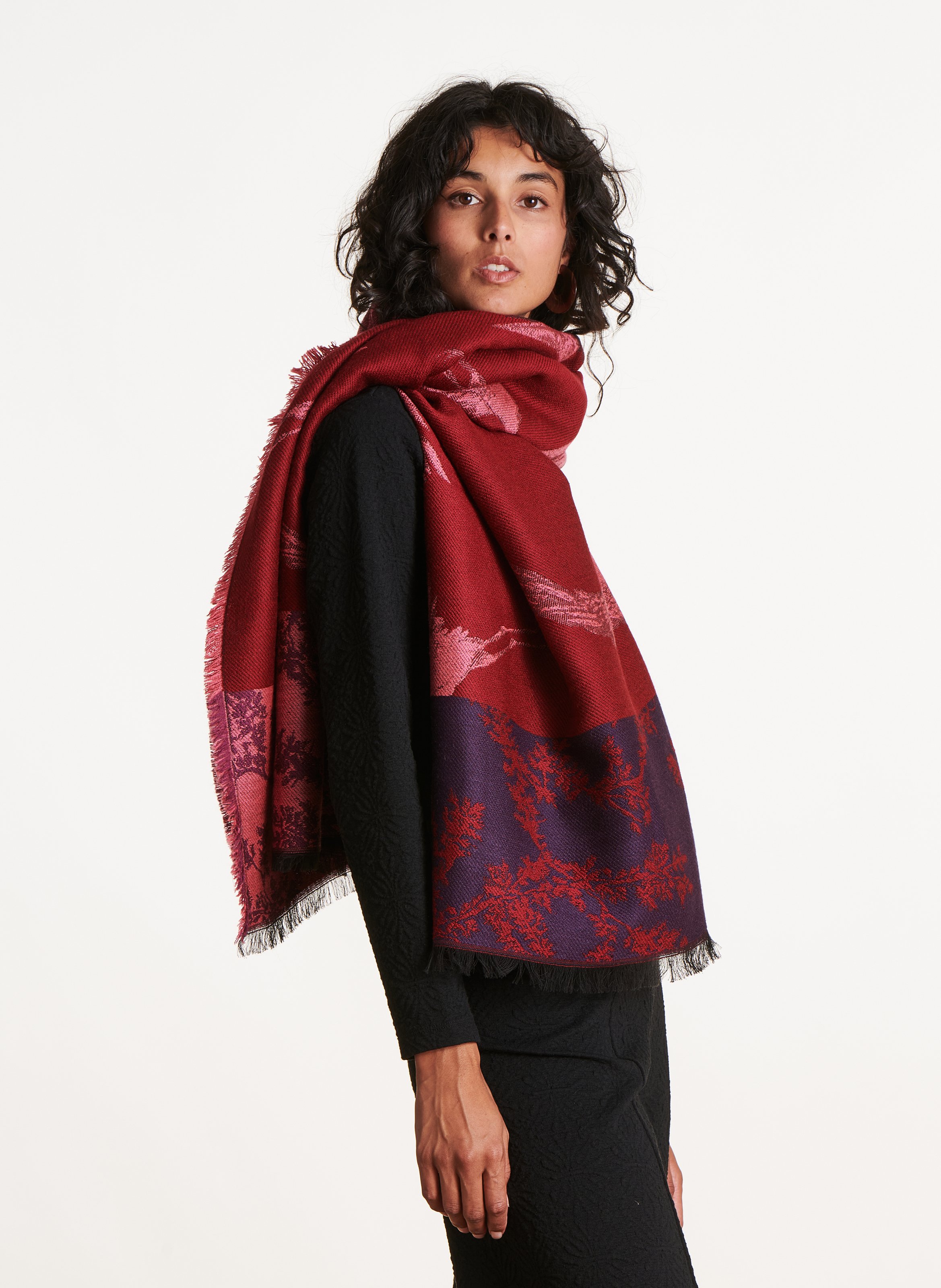 Jacquard scarf LA FEE MARABOUTEE Red