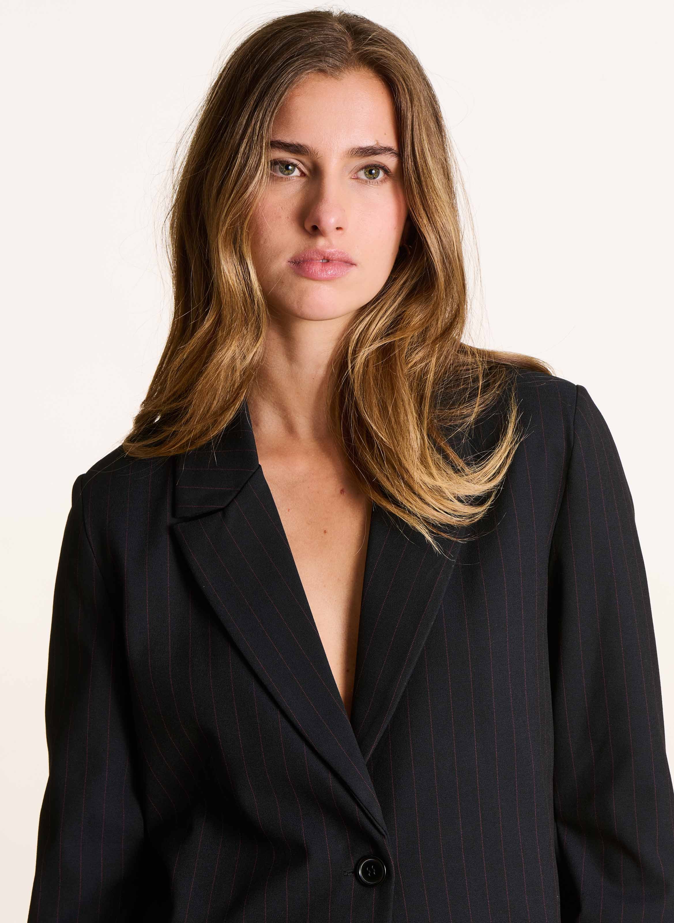 Cotton-blend cardigan with tailored collar LA FEE MARABOUTEE Blue