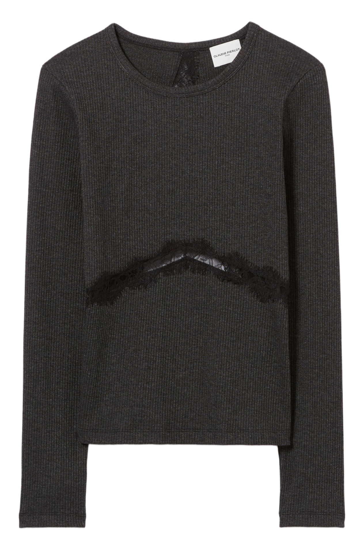 Long-sleeve top with lace details CLAUDIE PIERLOT Black
