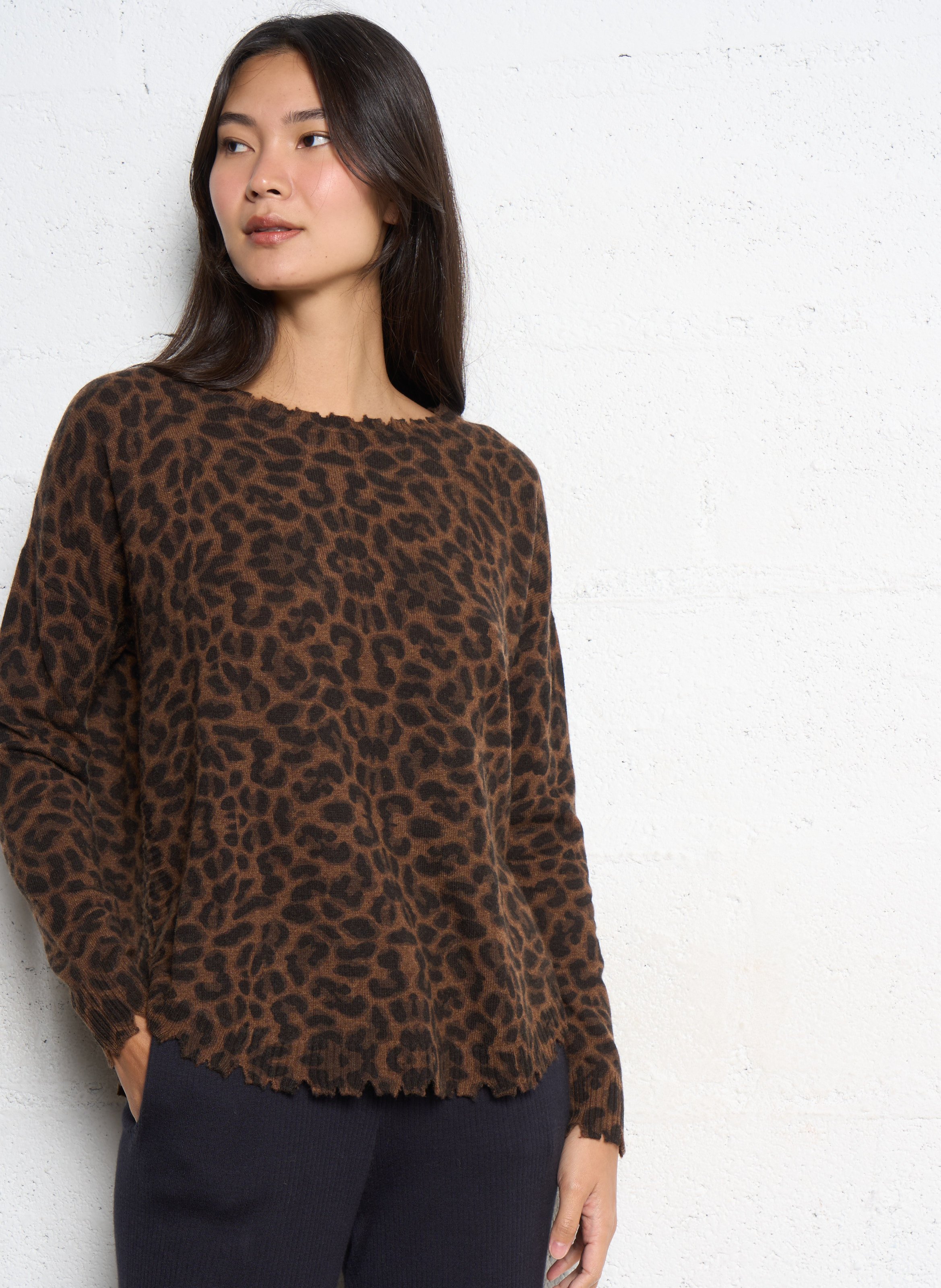 Kasjmieren trui KUJTEN Bruin