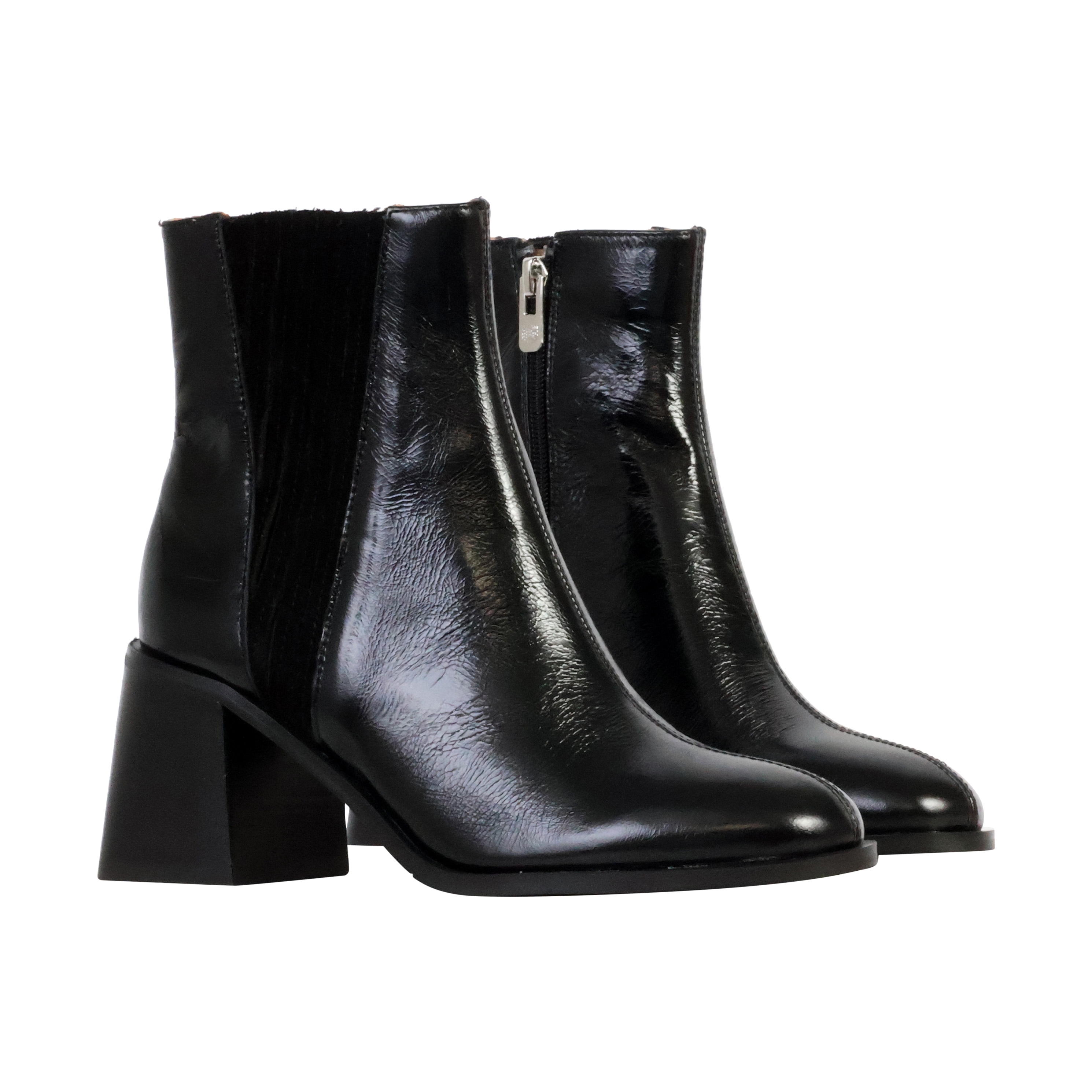 Evelyn leather ankle boots Black