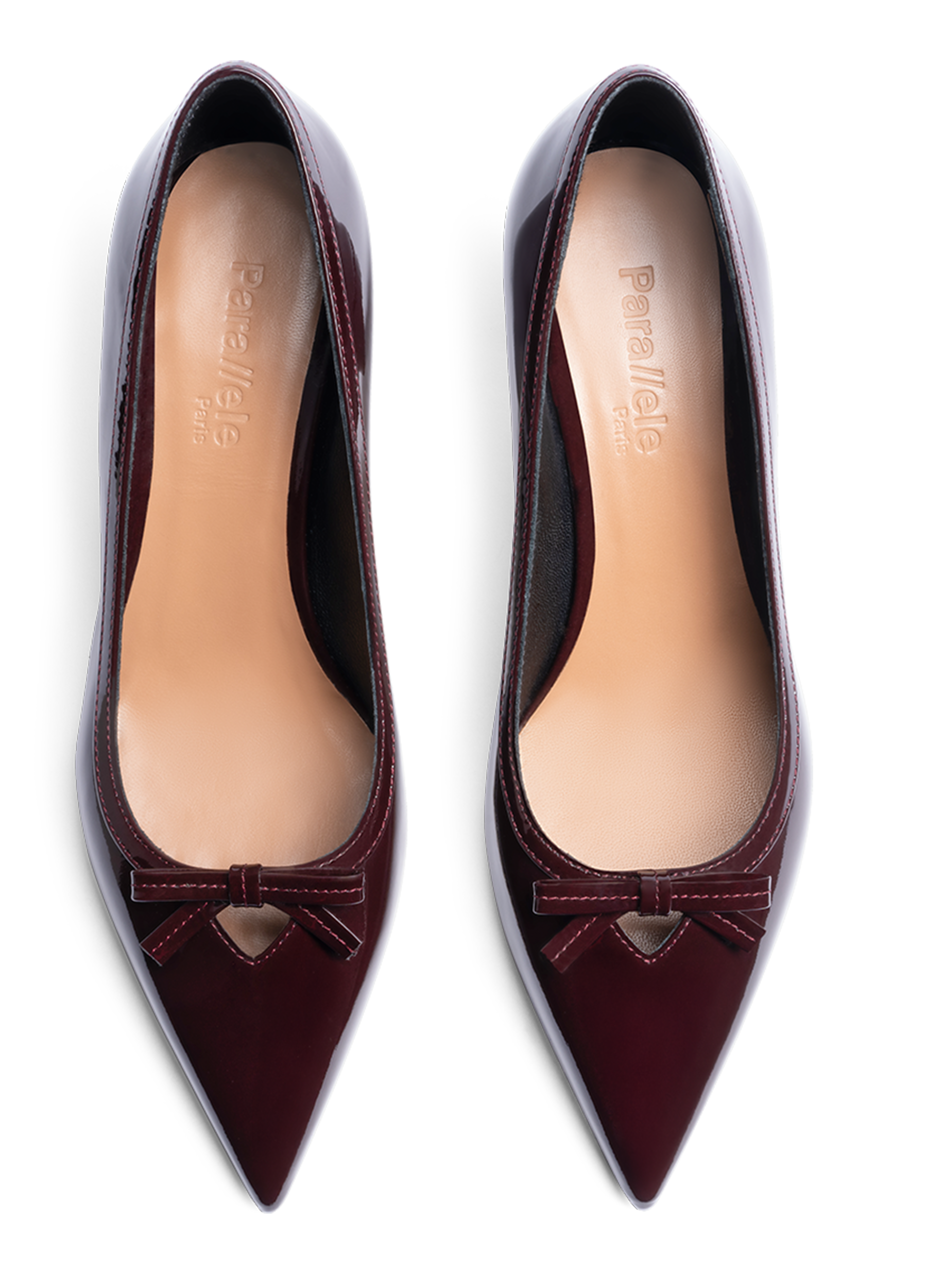 Burgundy patent leather pumps PARALLELE PARIS Red