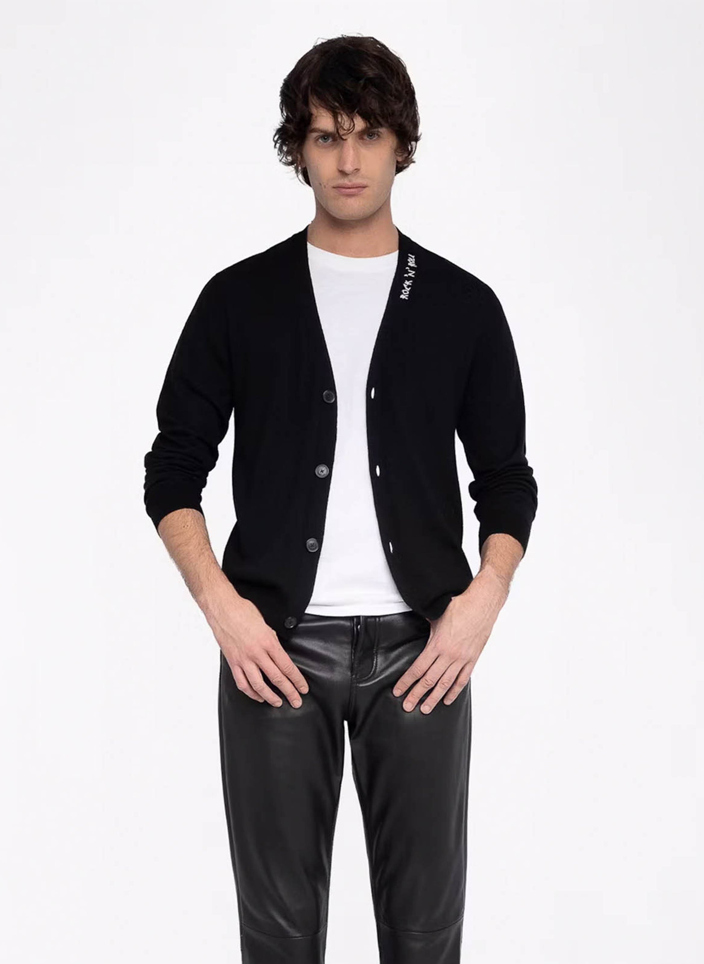Straight V-neck wool cardigan ZADIG&VOLTAIRE Black