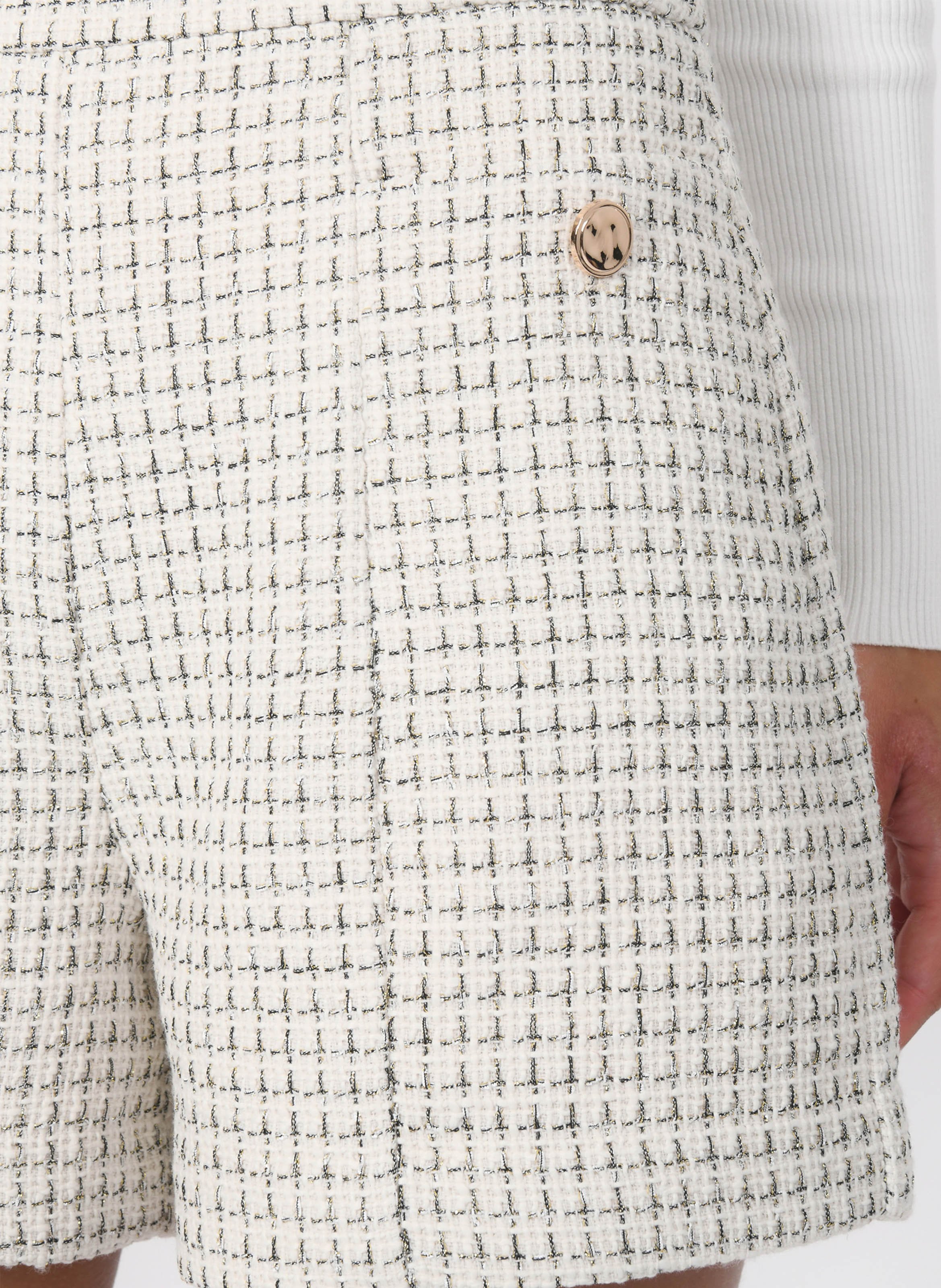 Short droit à carreaux KOOKAI Blanc