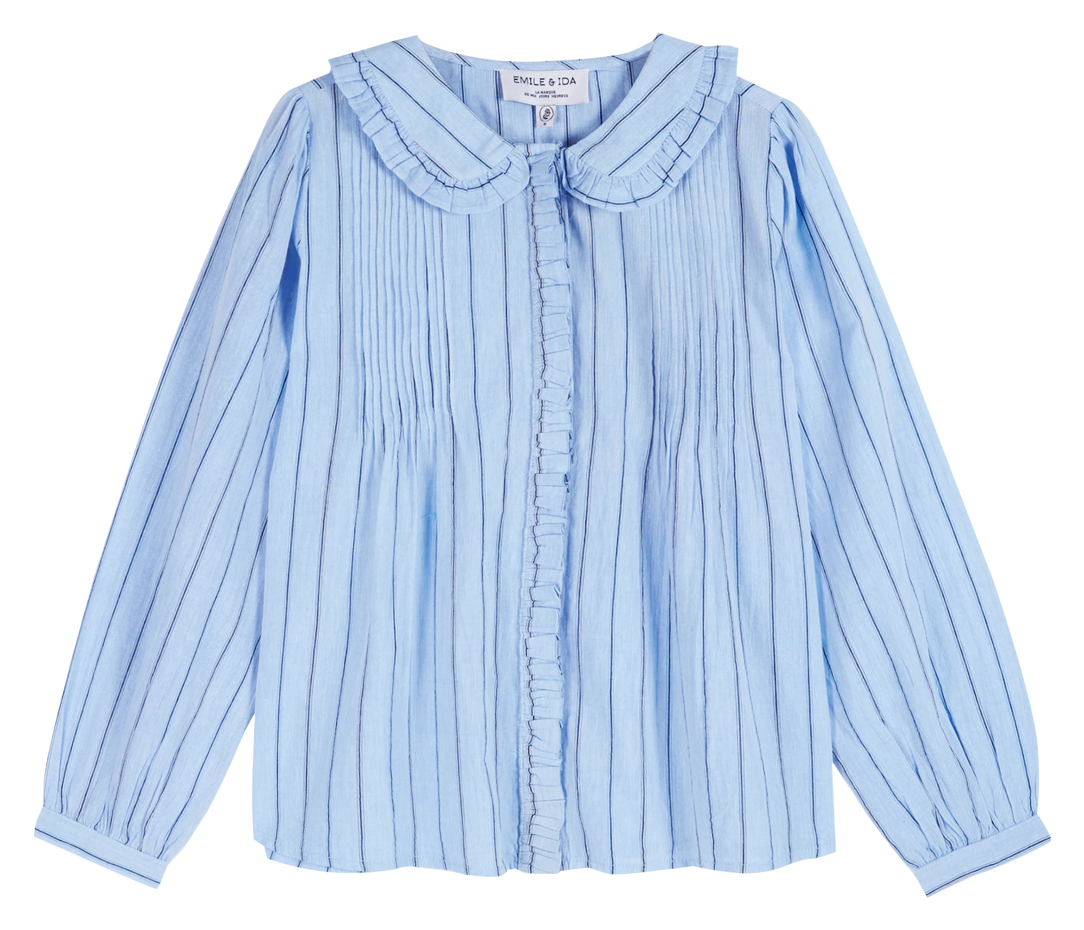 Cotton shirt with Peter Pan collar EMILE ET IDA Blue