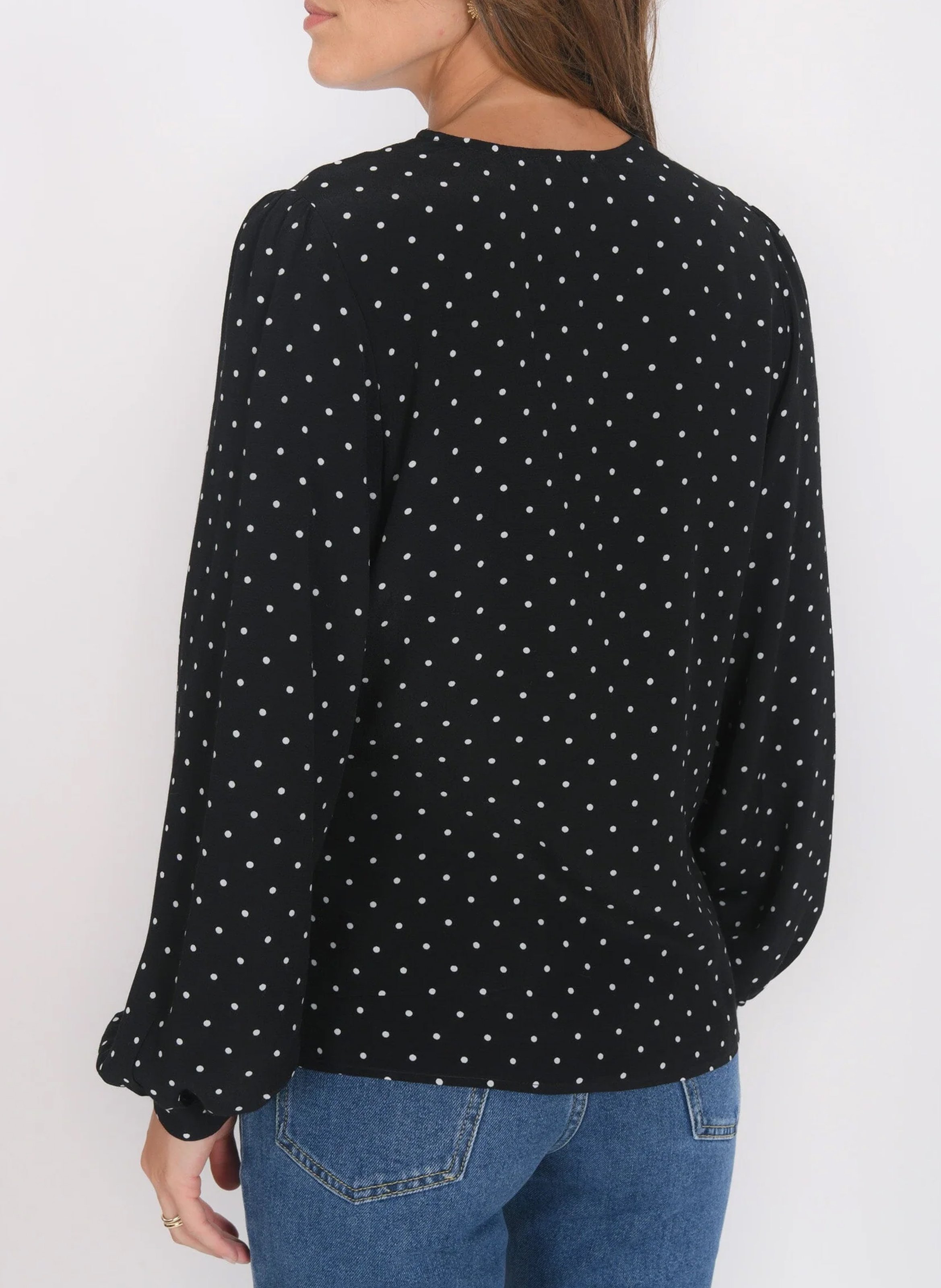 Rechte cropped top met polkadots KOOKAI Zwart