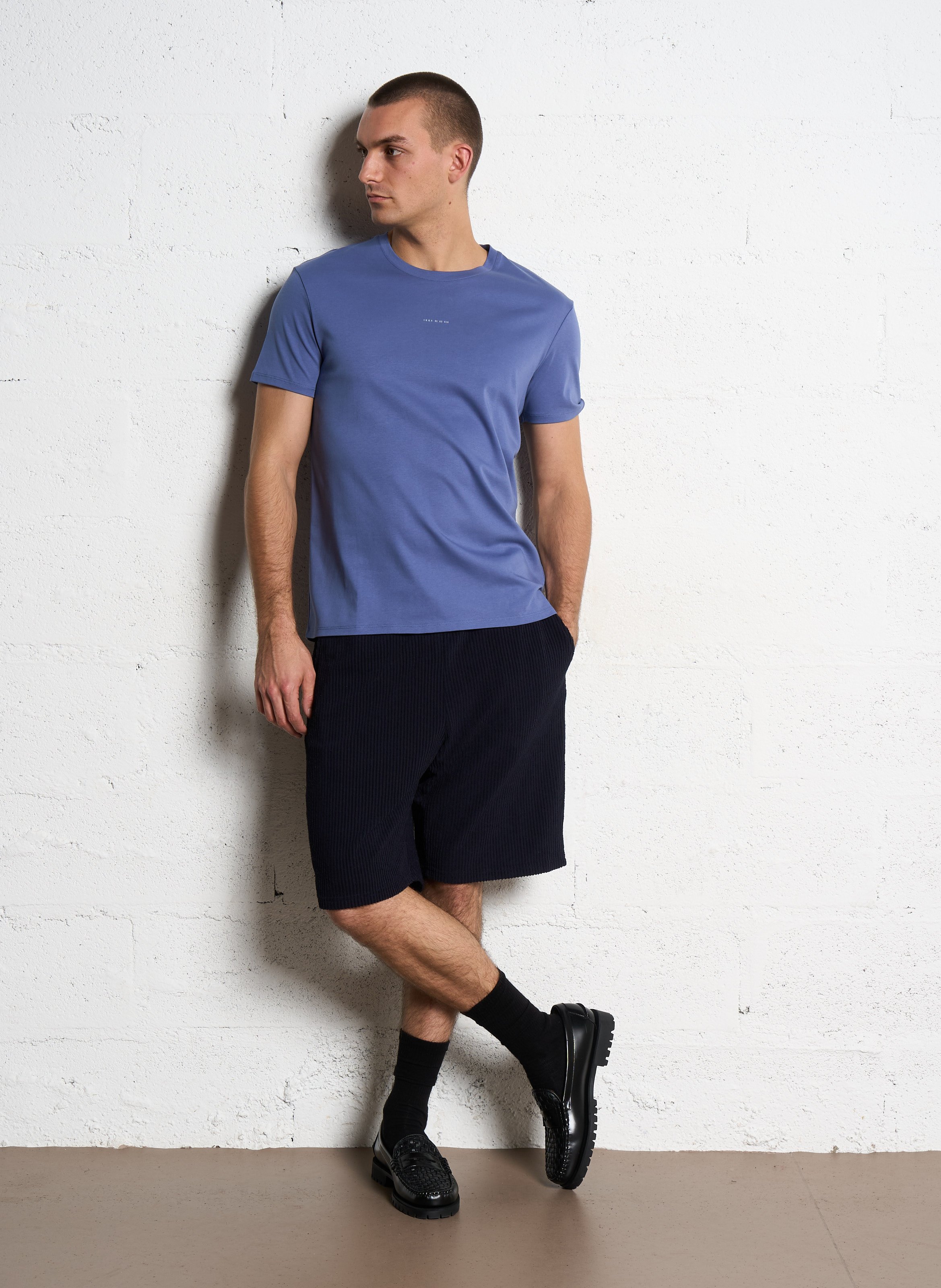 Baumwoll-Pullover mit Rundhalsausschnitt IKKS Blau