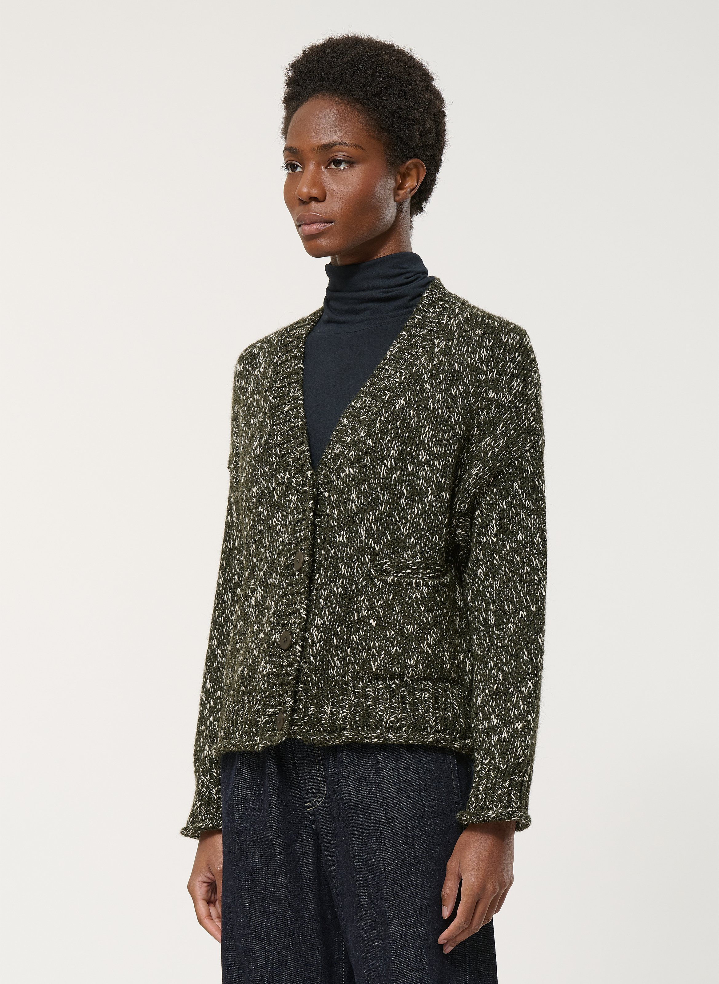 Gilet col v  HUMILITY Vert