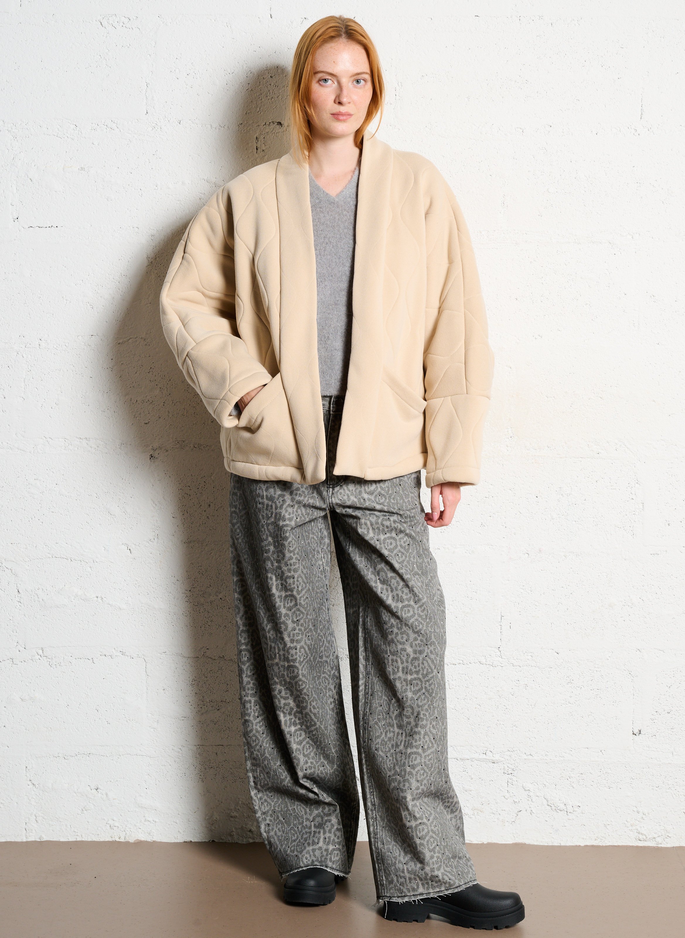 Schalkragenjacke AOKYANOS Beige