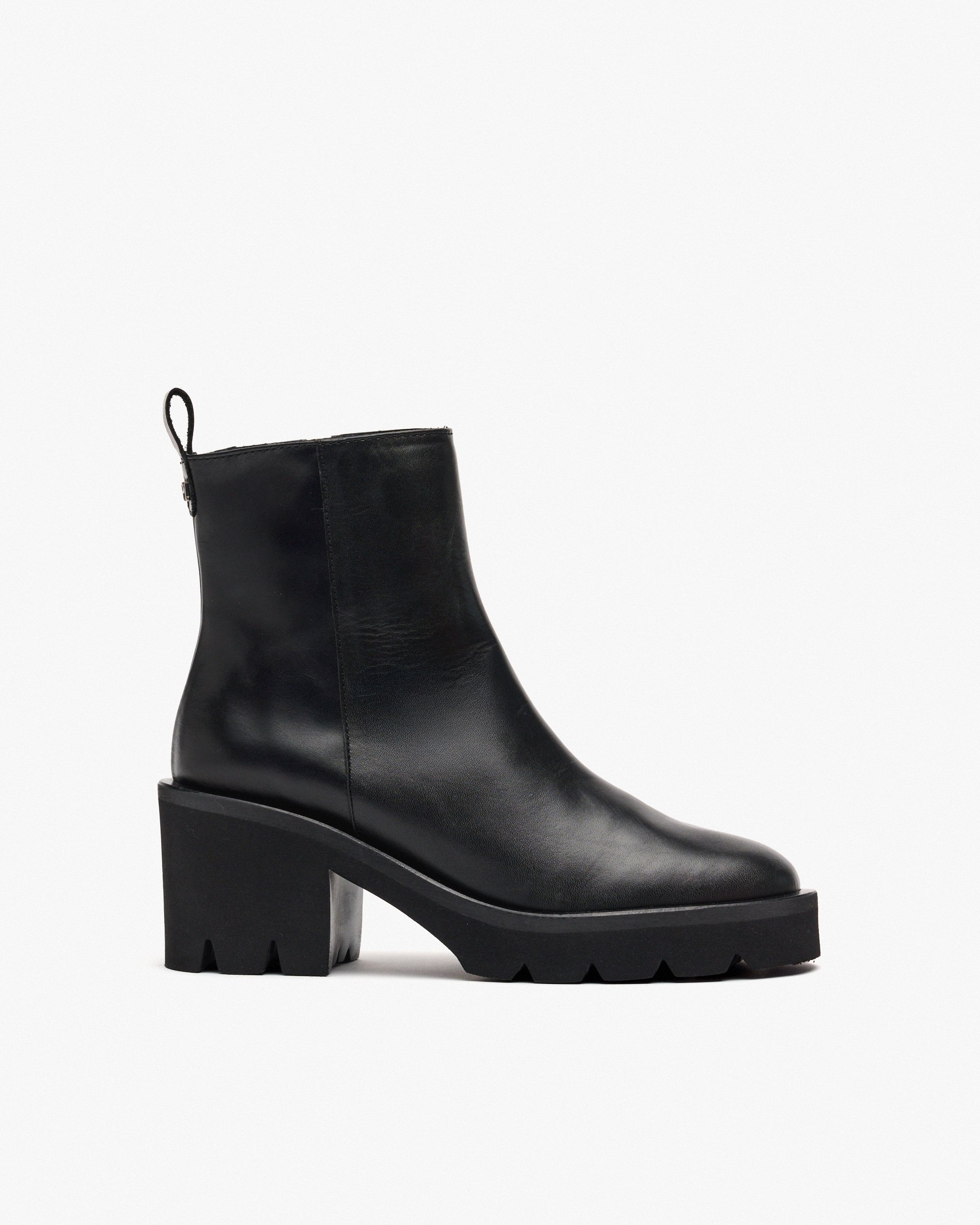Black leather ankle boots with platform PEDRO MIRALLES Black