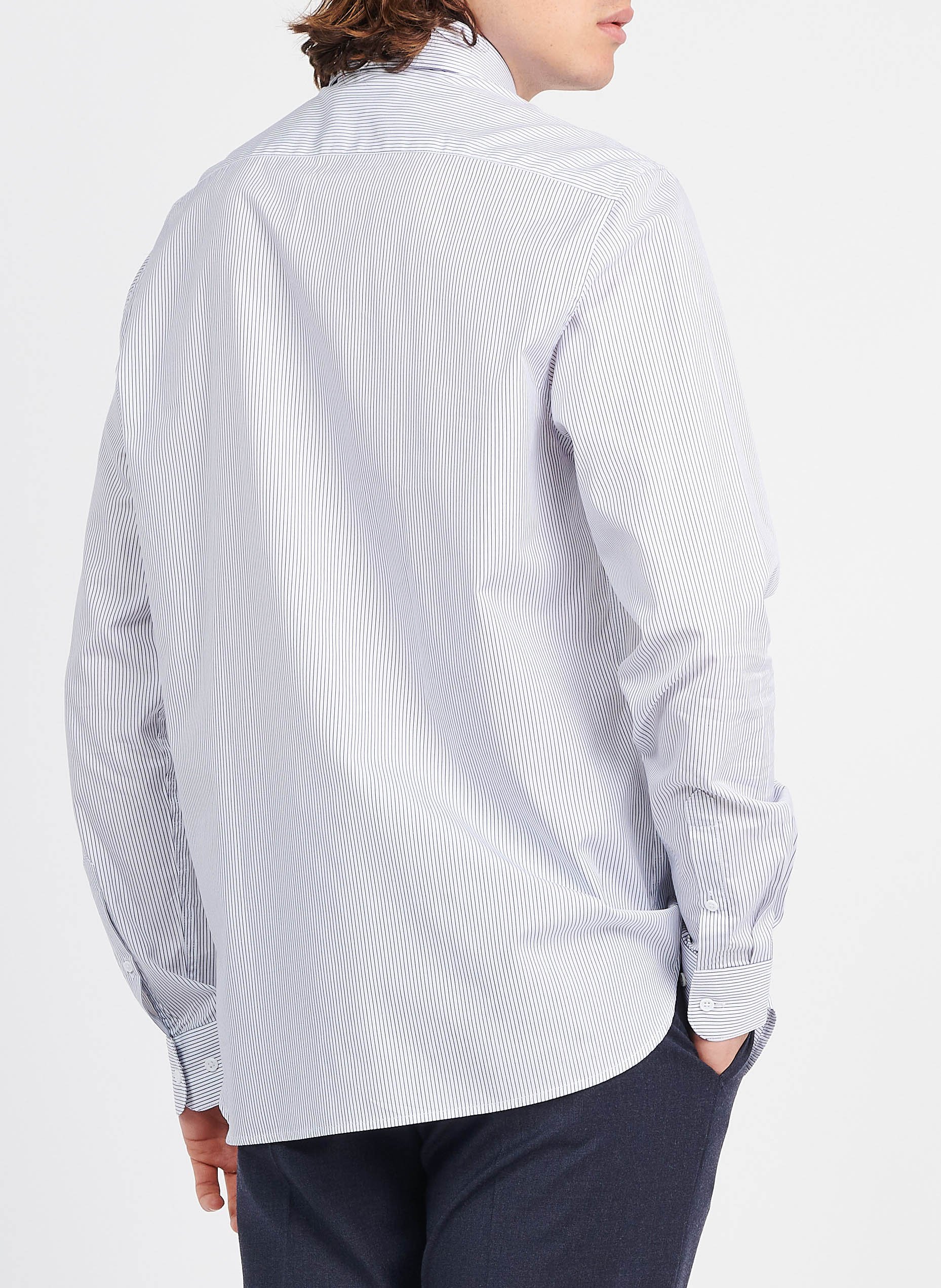 Regular-fit striped cotton shirt with classic collar ATELIER PRIVE Blue
