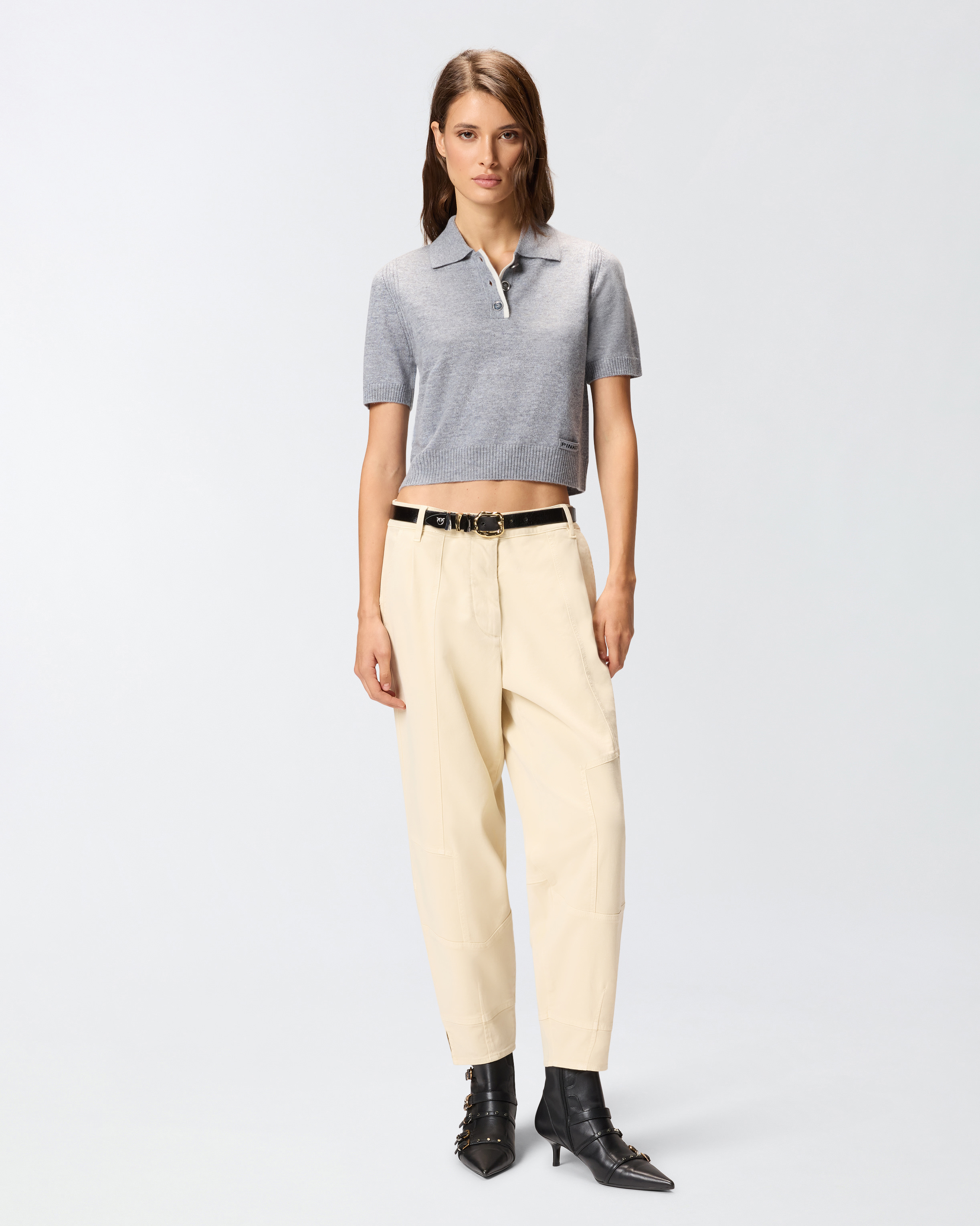 Polo-style sweater PINKO Grey