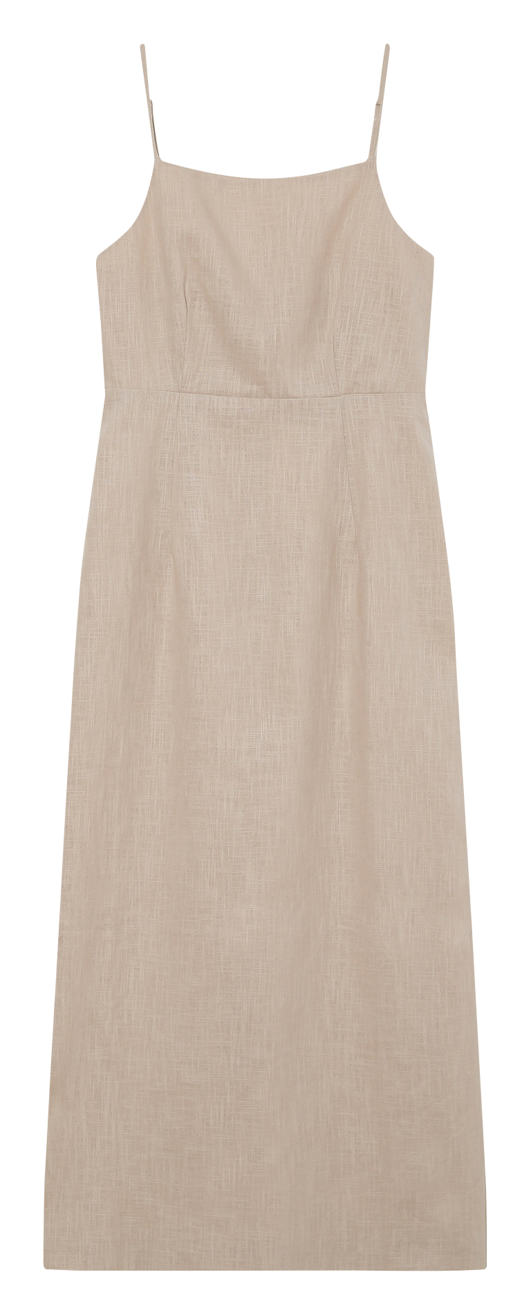 Robe midi droite unie en lin mélangé GRACE ET MILA Beige