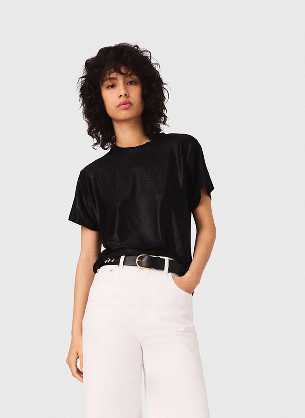 Pailletten T-Shirt MAJE Schwarz