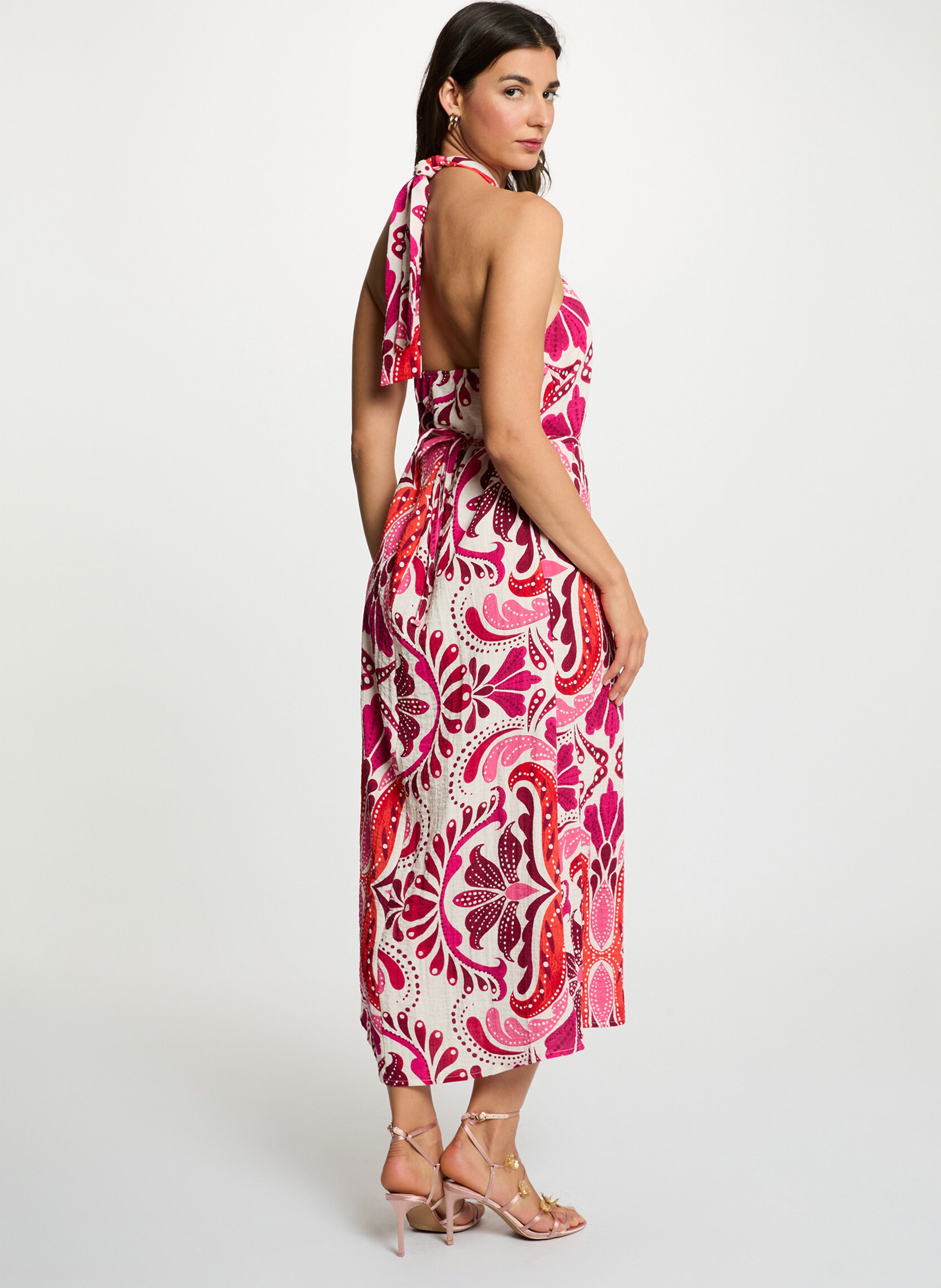 Long slit printed dress MORGAN Multicolored