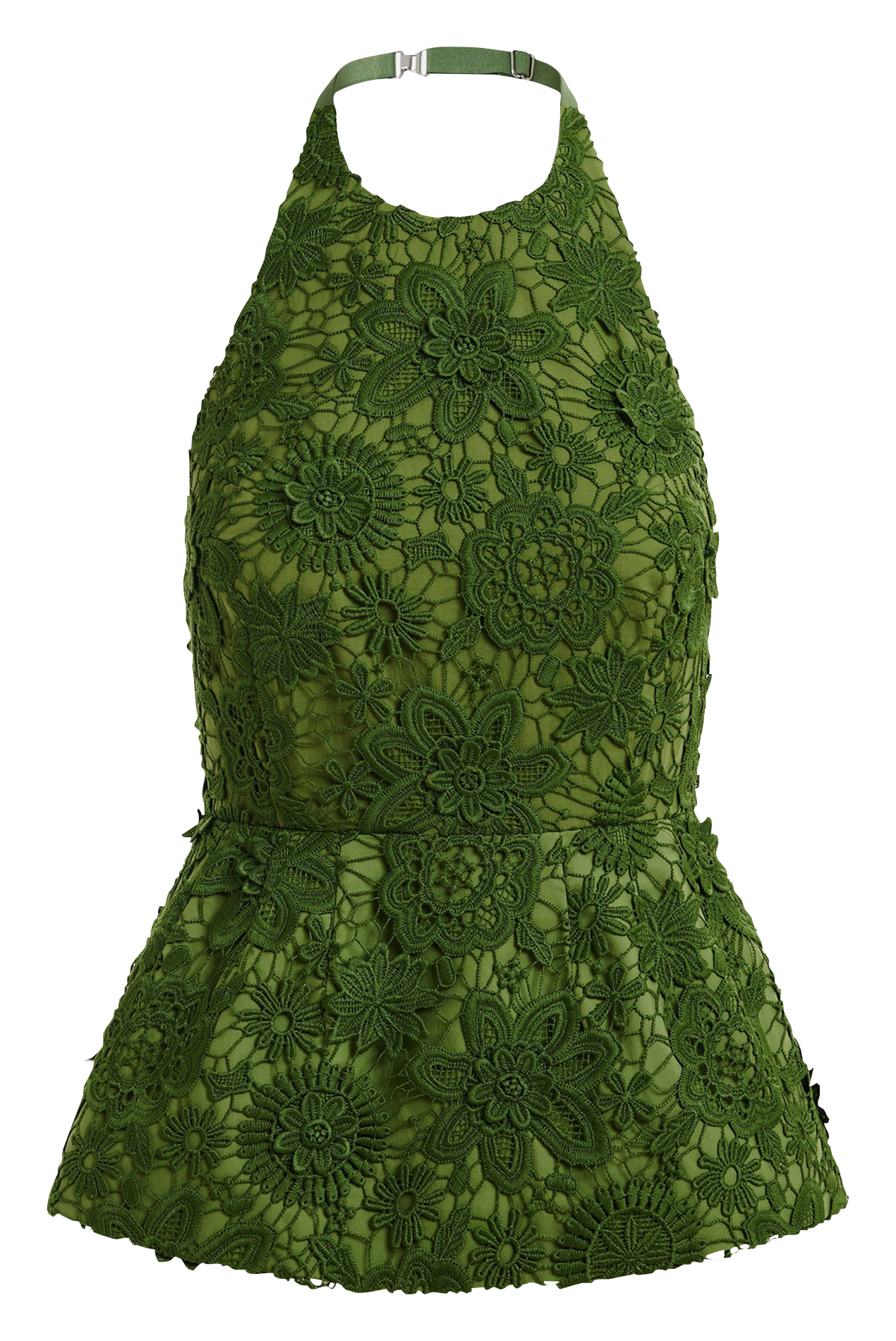 Fitted top in floral lace. ESSENTIEL ANTWERP Green