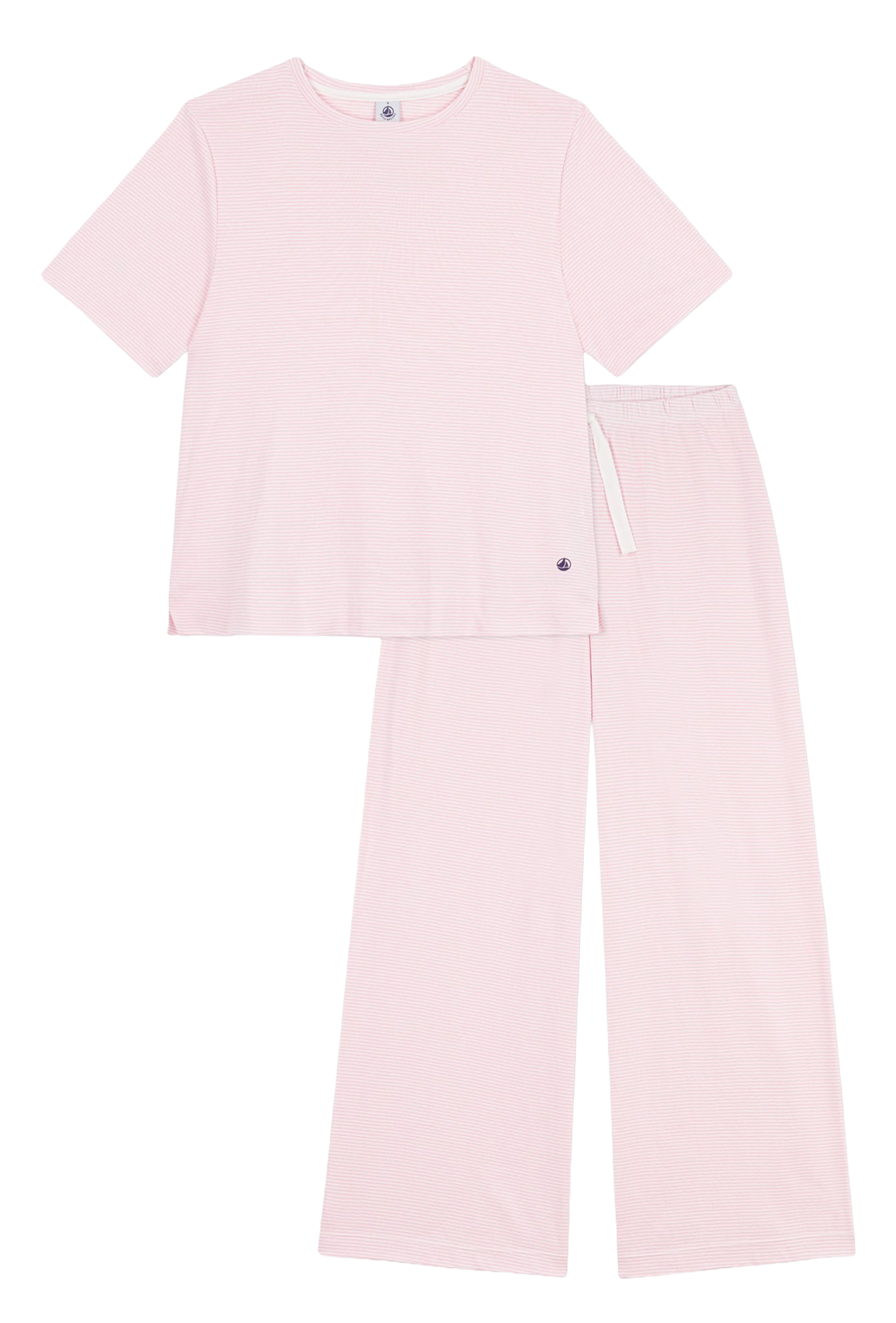 Striped cotton pyjama set PETIT BATEAU Pink