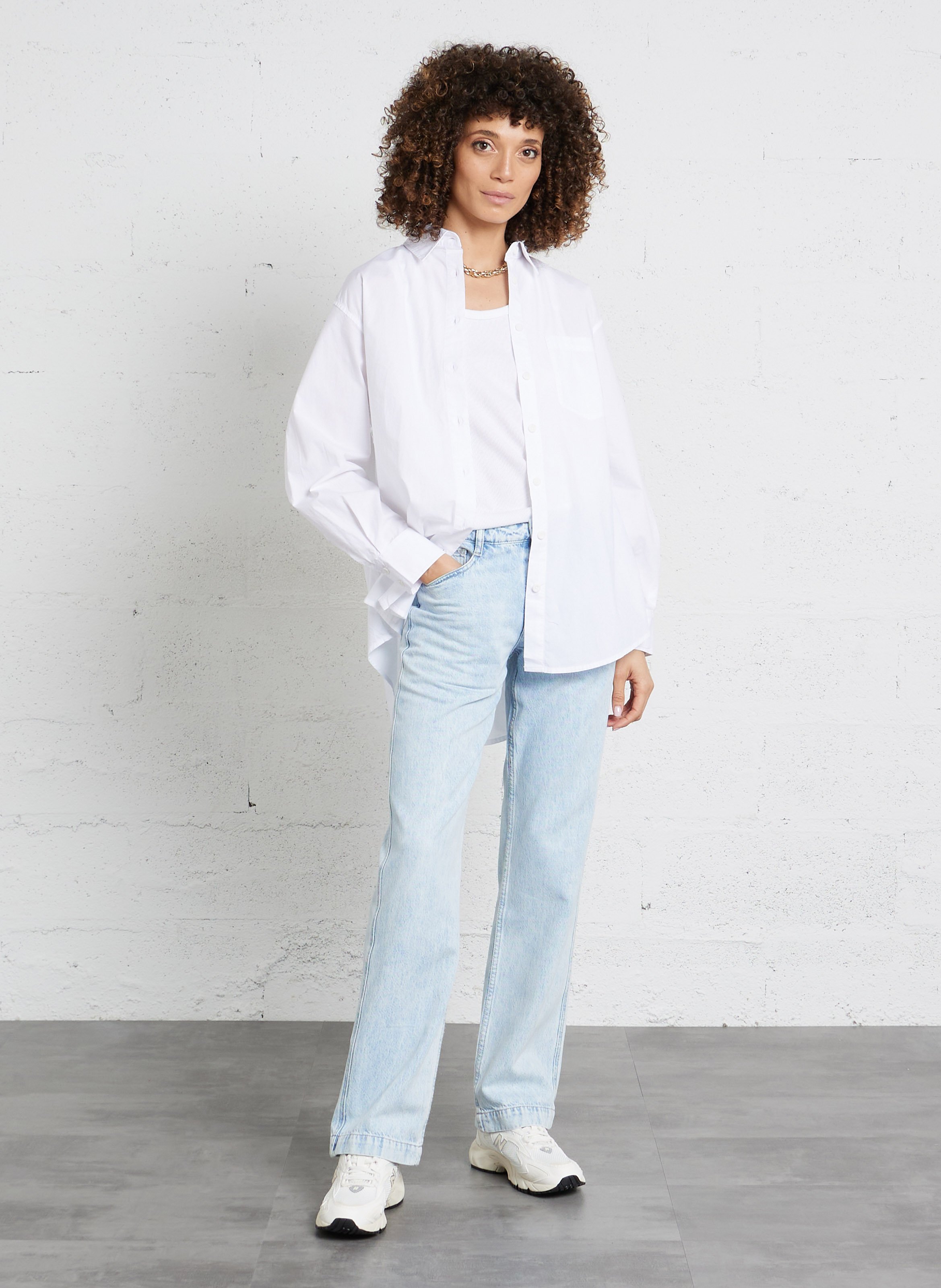 Cotton shirt with classic collar AMERICAN VINTAGE White