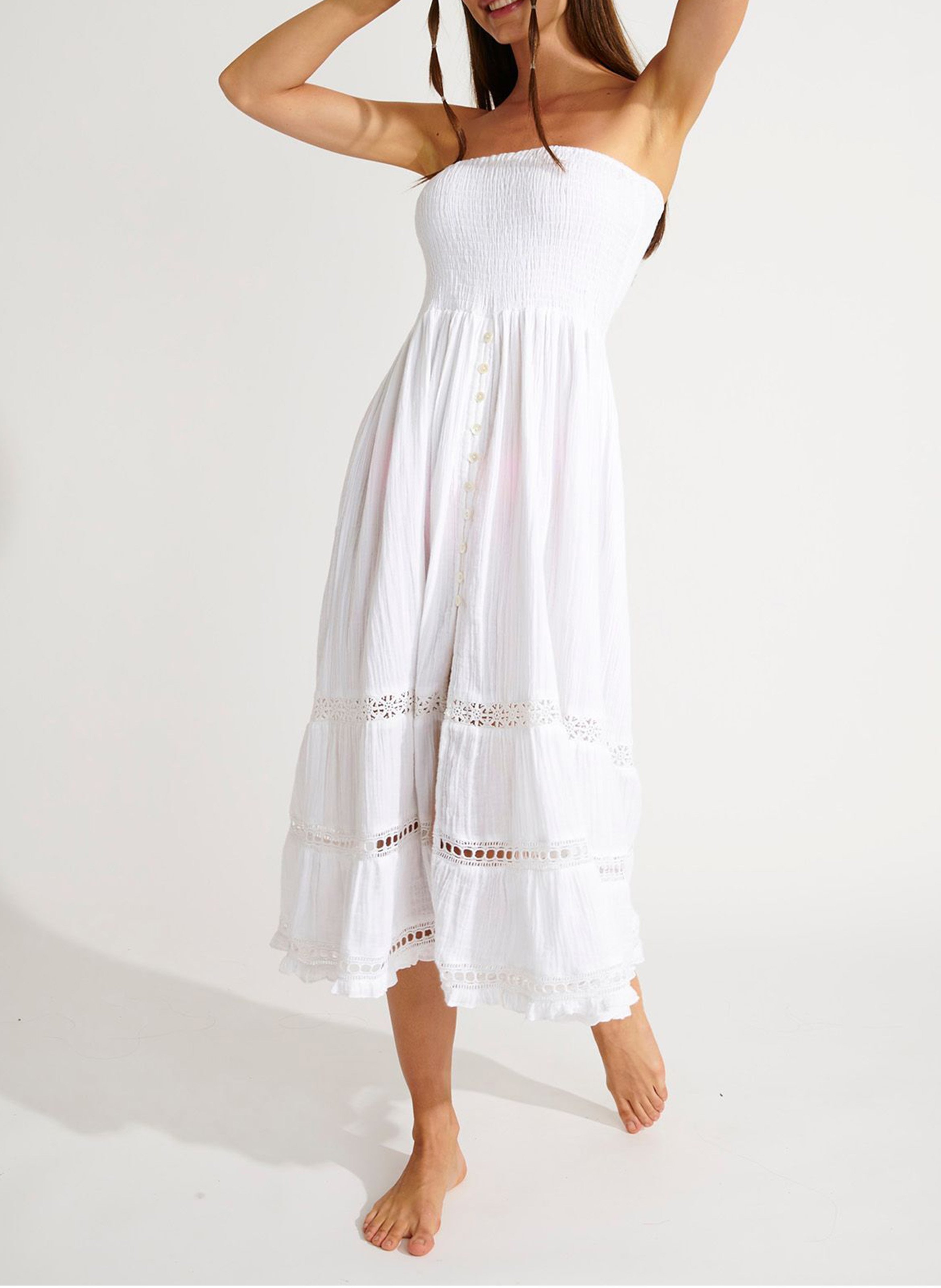 Midi-Bustierkleid BANANA MOON Weiss