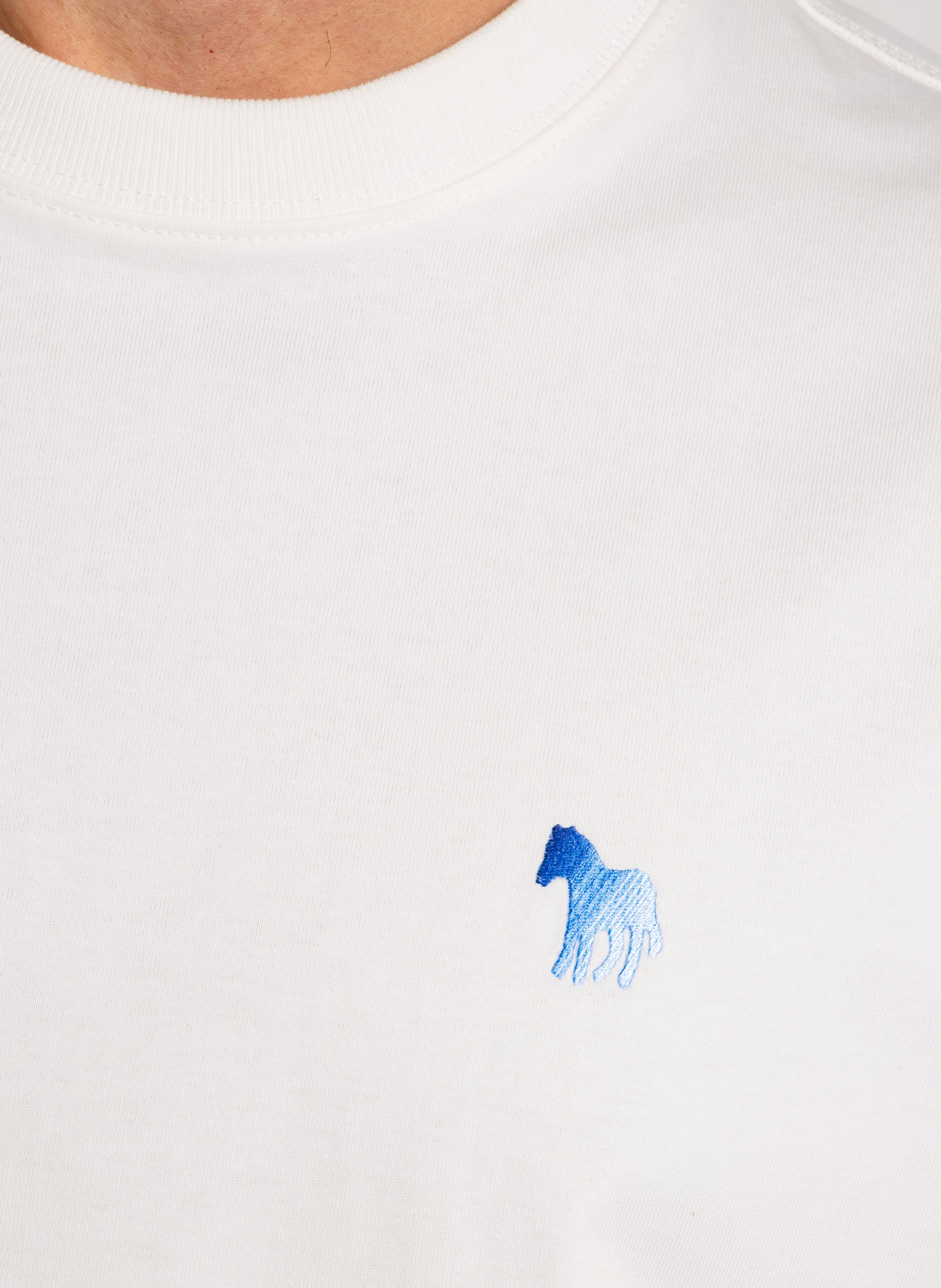 Weites Rundhals-T-Shirt aus Baumwolle mit Stickerei PAUL SMITH Weiss