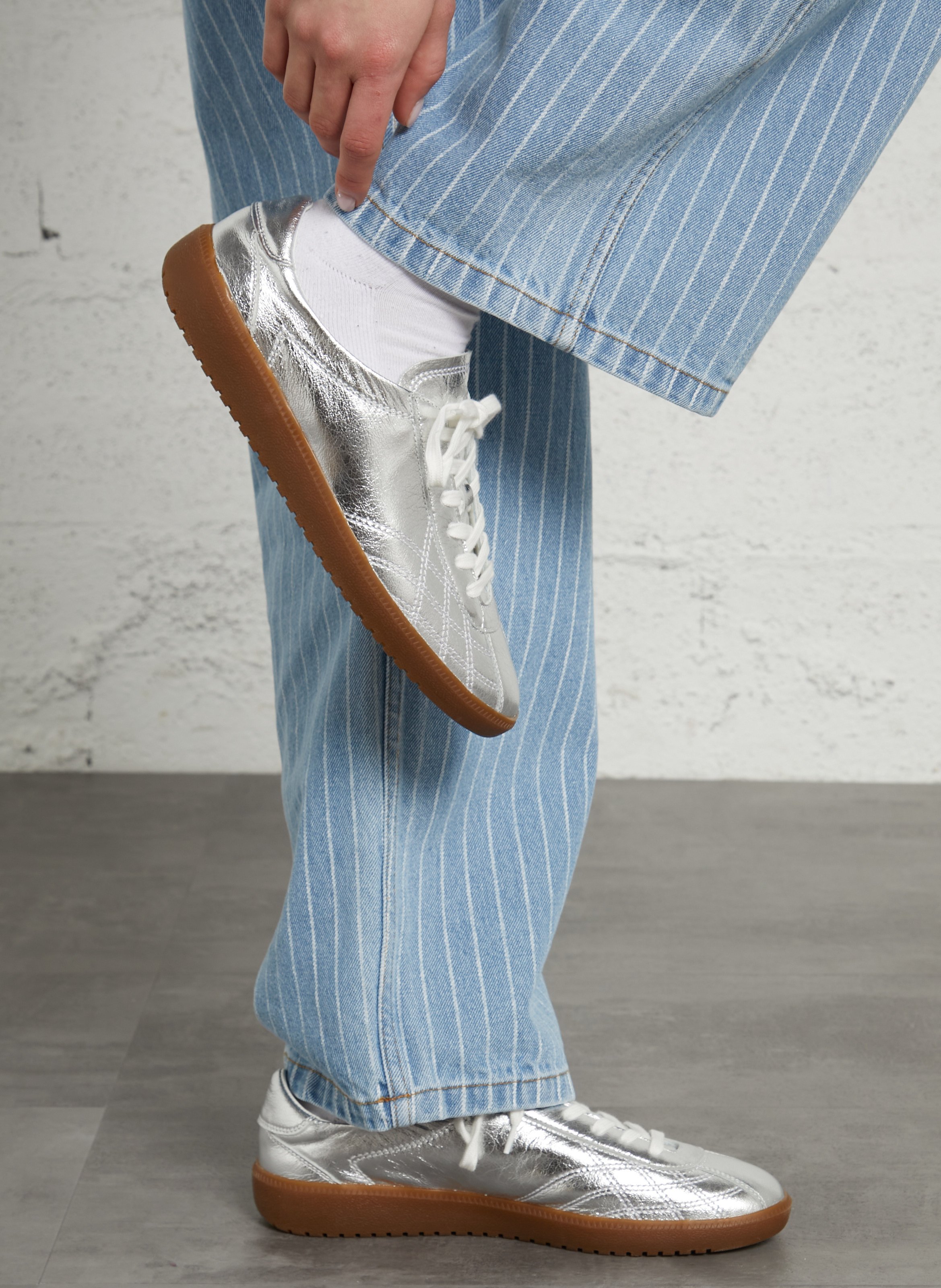 Bakets basses en cuir MELLOW YELLOW Argent