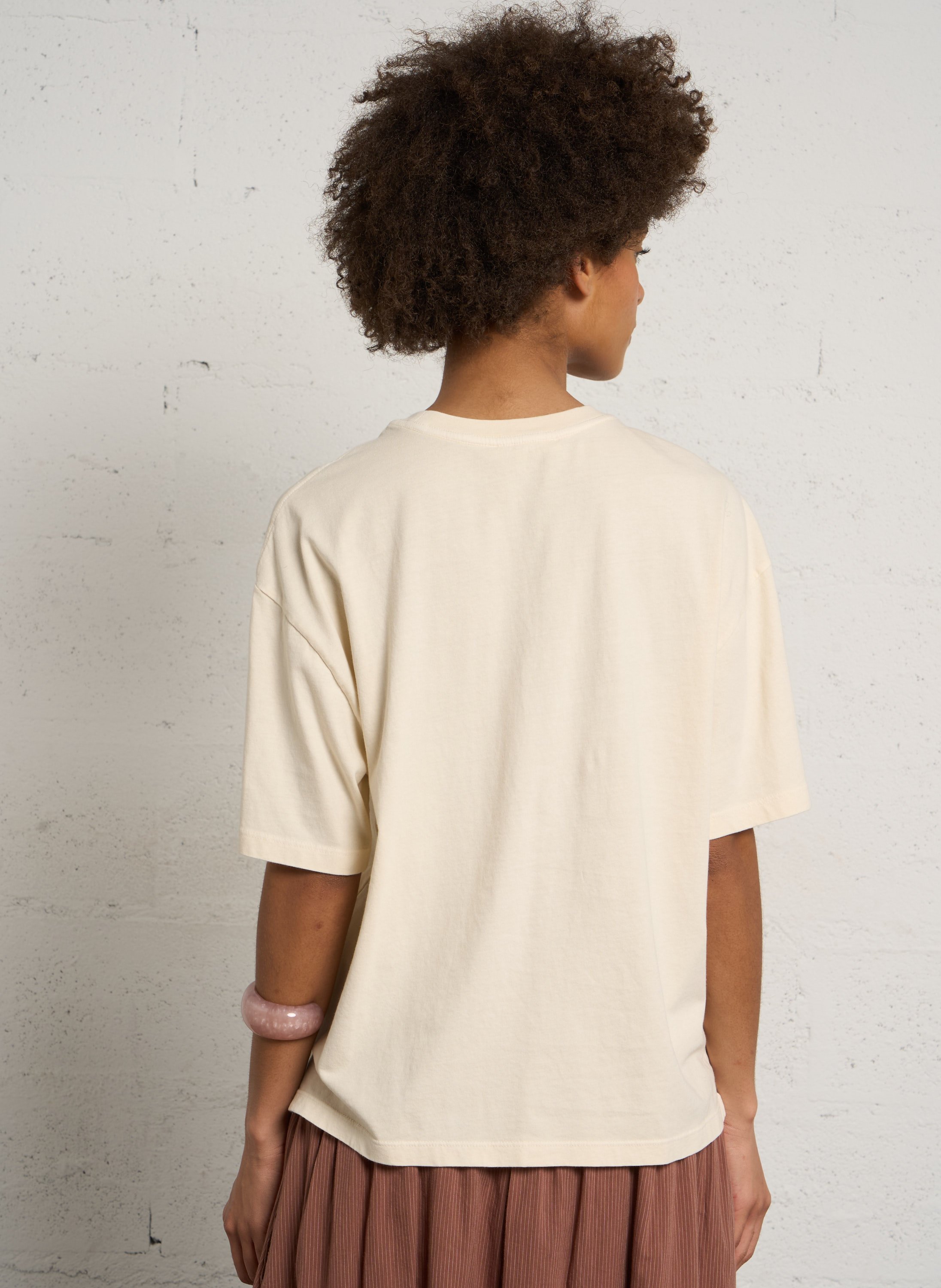 Oversized round-neck cotton T-shirt HOD PARIS Beige