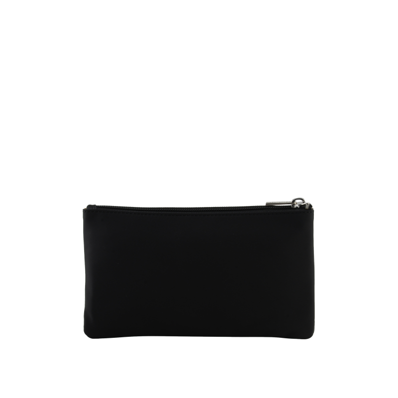 Canvas wallet trimmed with leather POURCHET Black