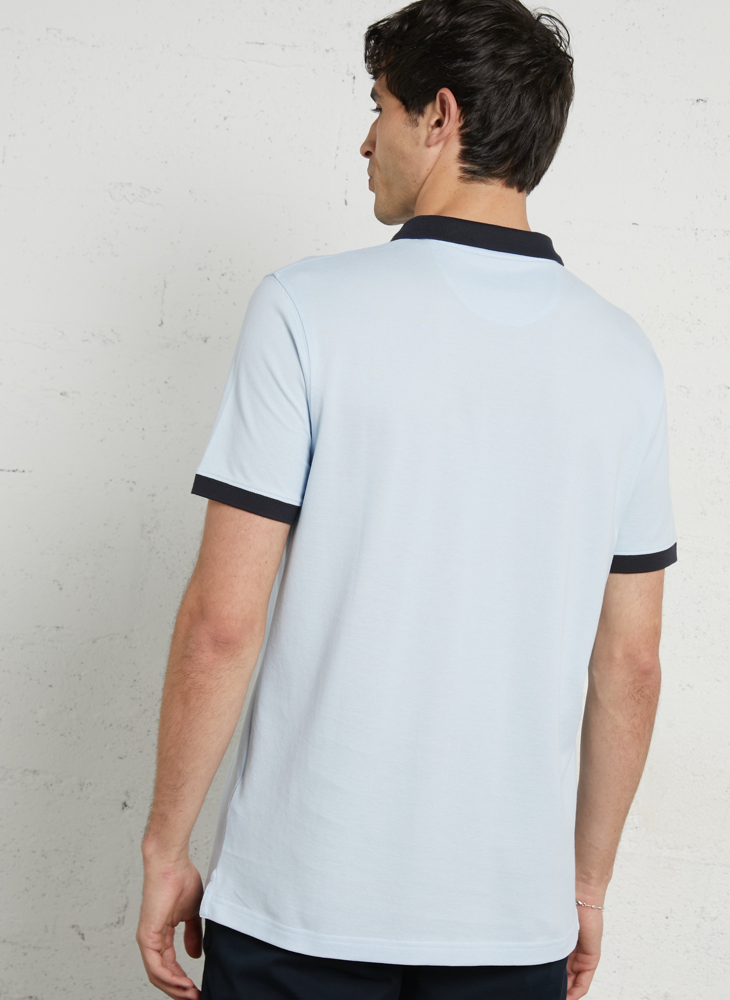 Straight cotton polo shirt EDEN PARK Blue