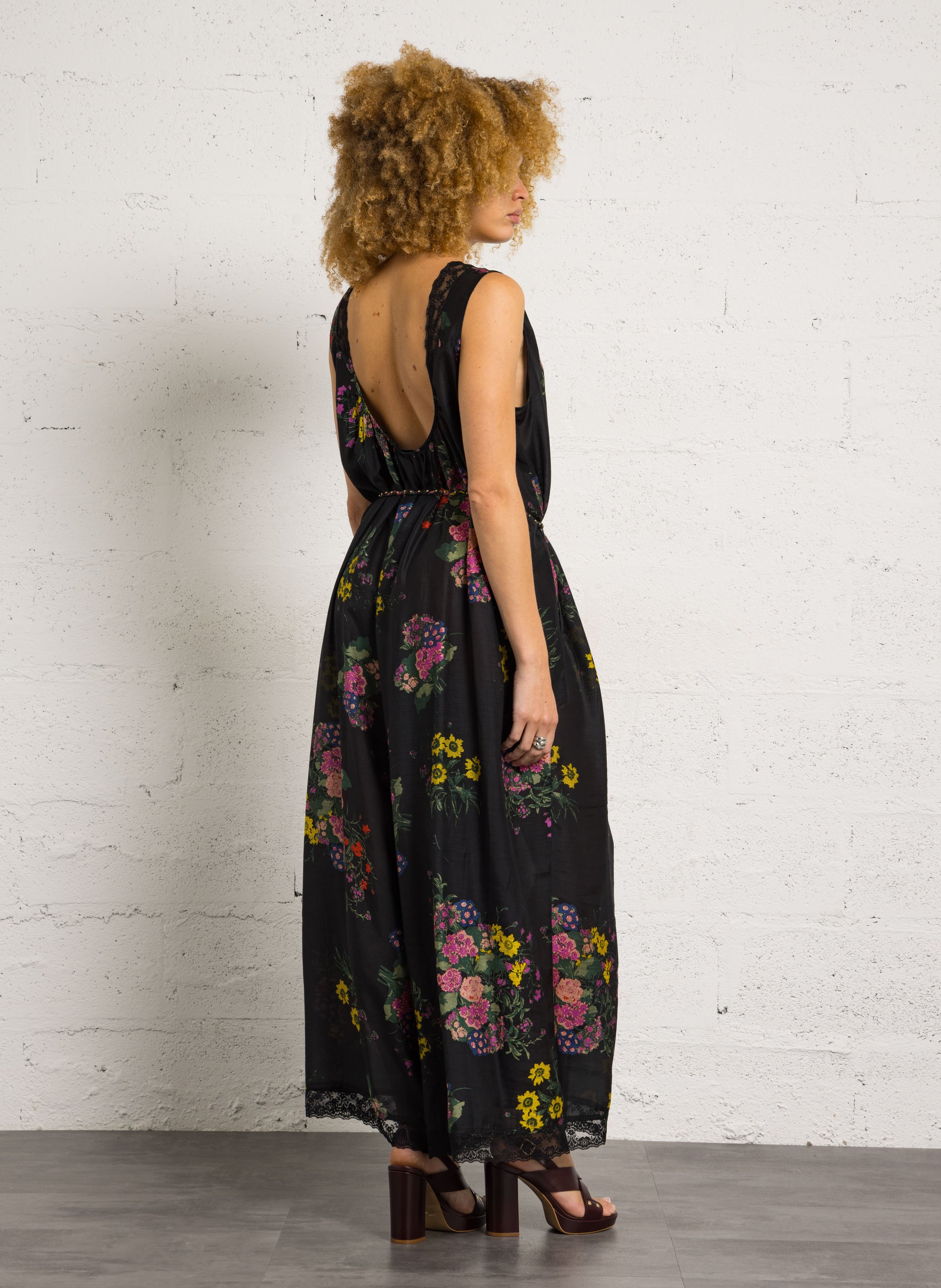 Oversized katoenen vest met haakwerk en transparante bewerkte stof MES DEMOISELLES Veelkleurig