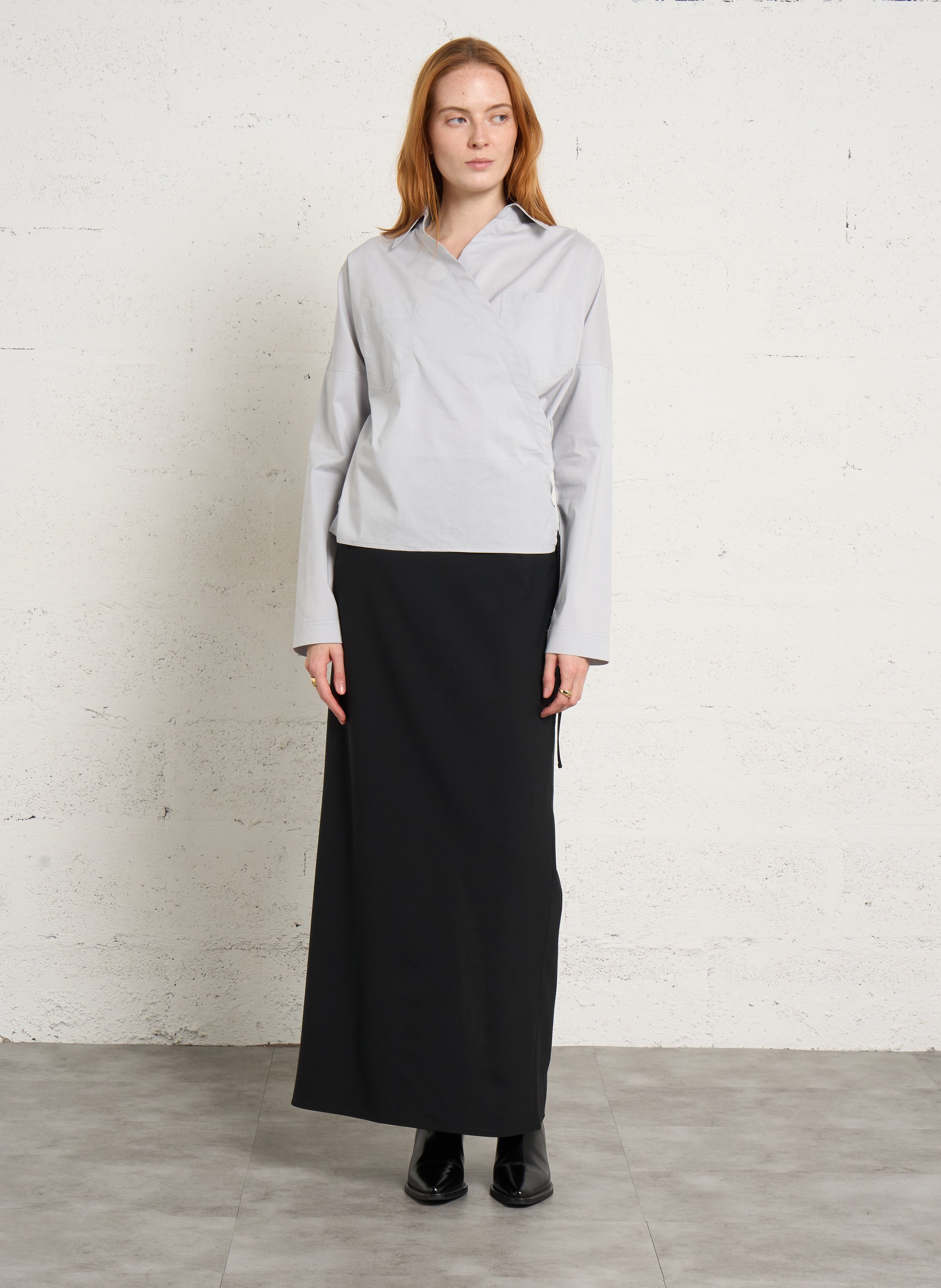 Short plain asymmetric shirt IRO Grey