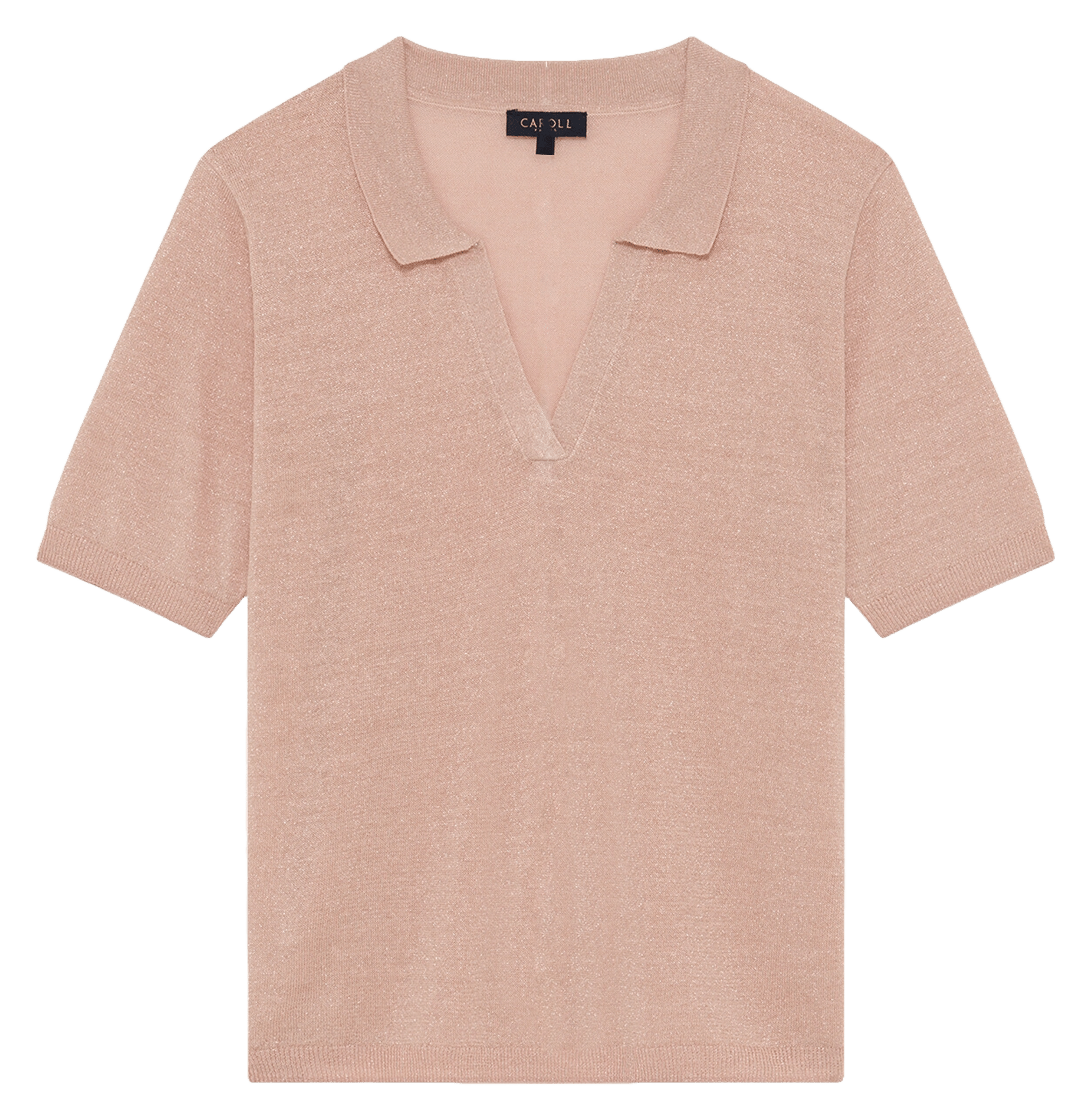 V-neck solid shirt CAROLL Pink